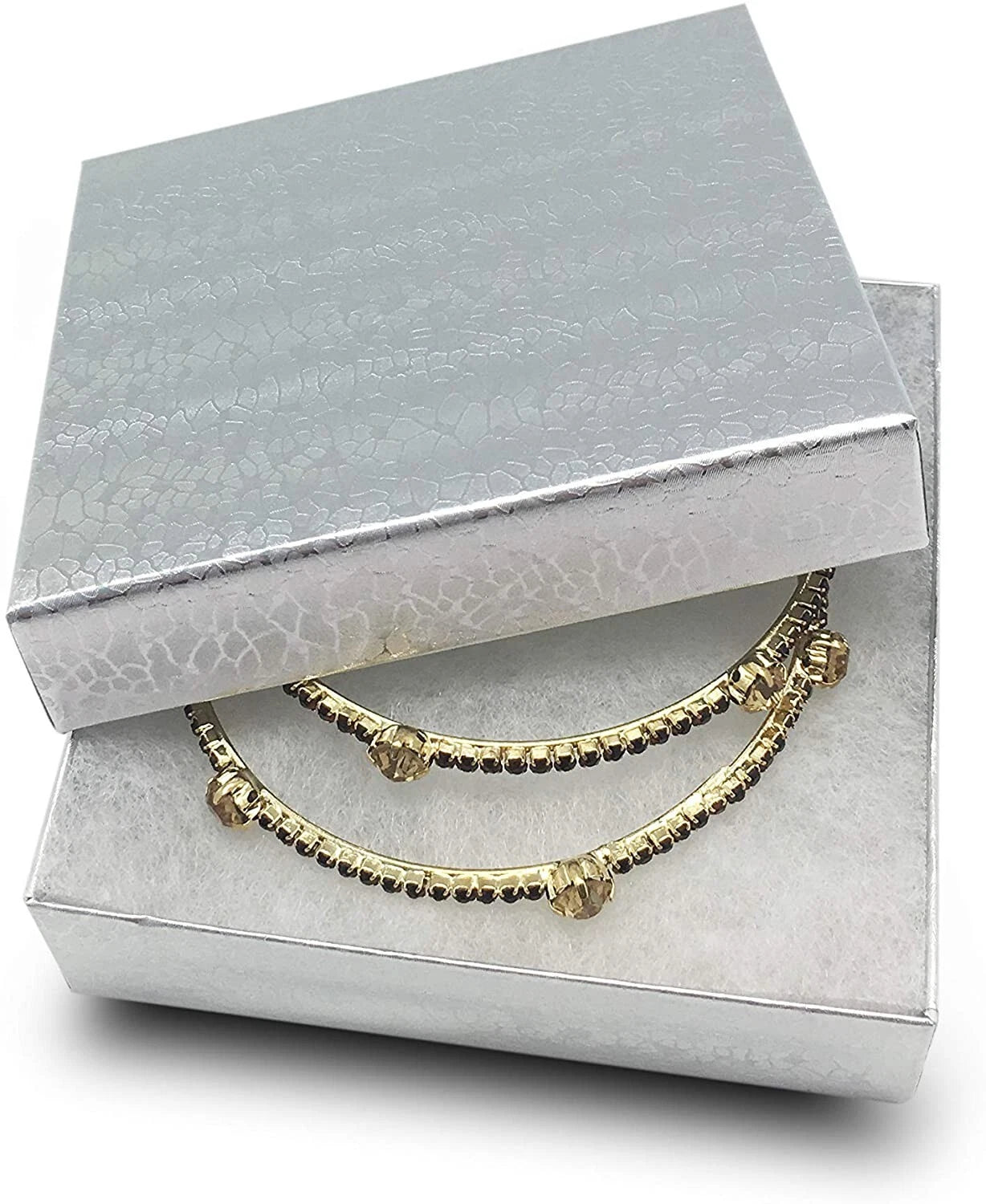 BULK 3.5x3.5x1 Cardboard #33 JEWELRY GIFT BOXES Cotton Fill Kraft Paper Shipping | eBay