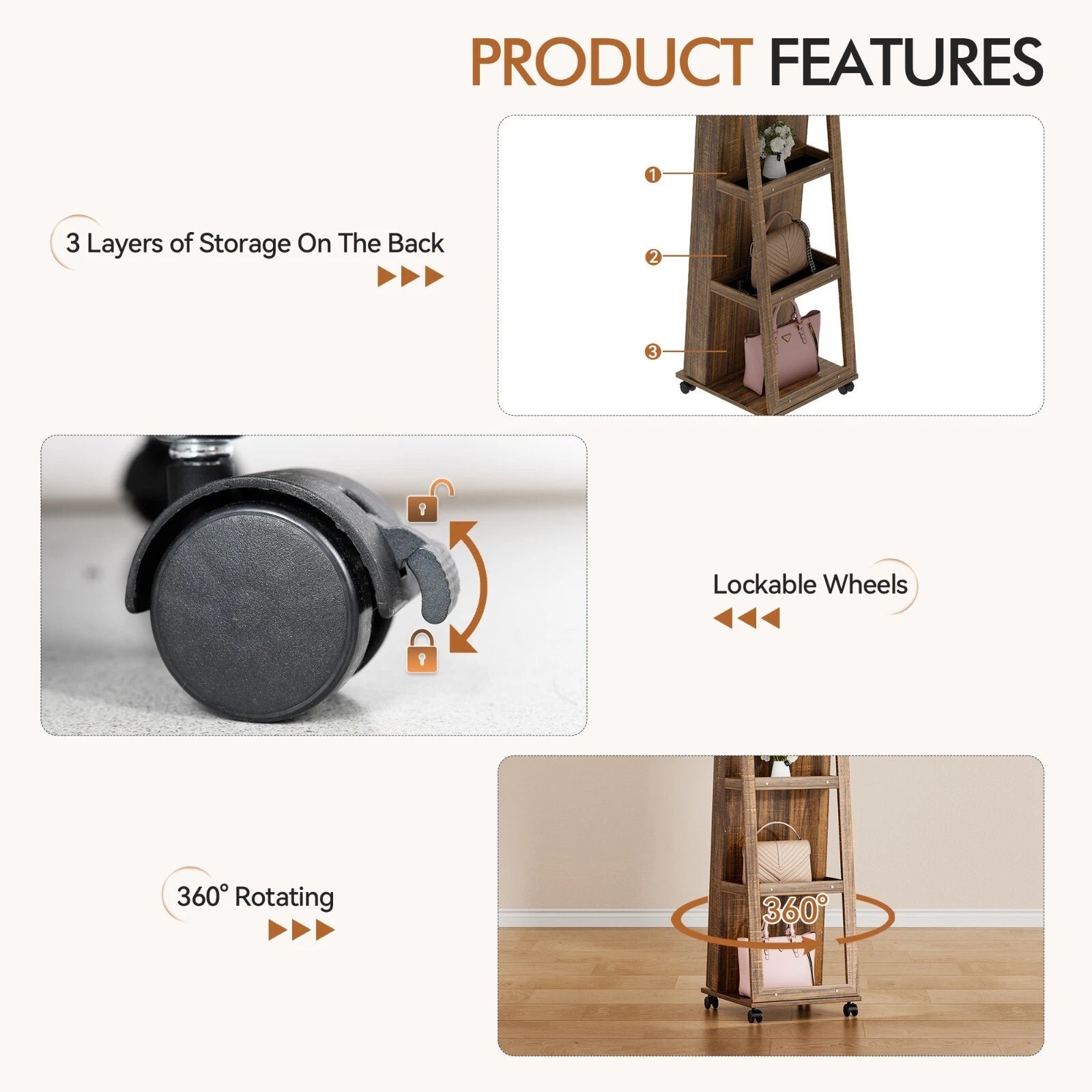 360°Rotating LED Jewelry Armoire with Lockable, Large Capacity Jewelry Organizer | eBay