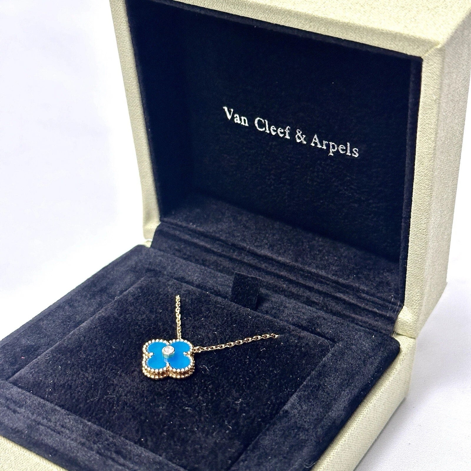 Van Cleef & Arpels Necklace Box VCA Original Travel Jewelry Case Empty Box Only | eBay