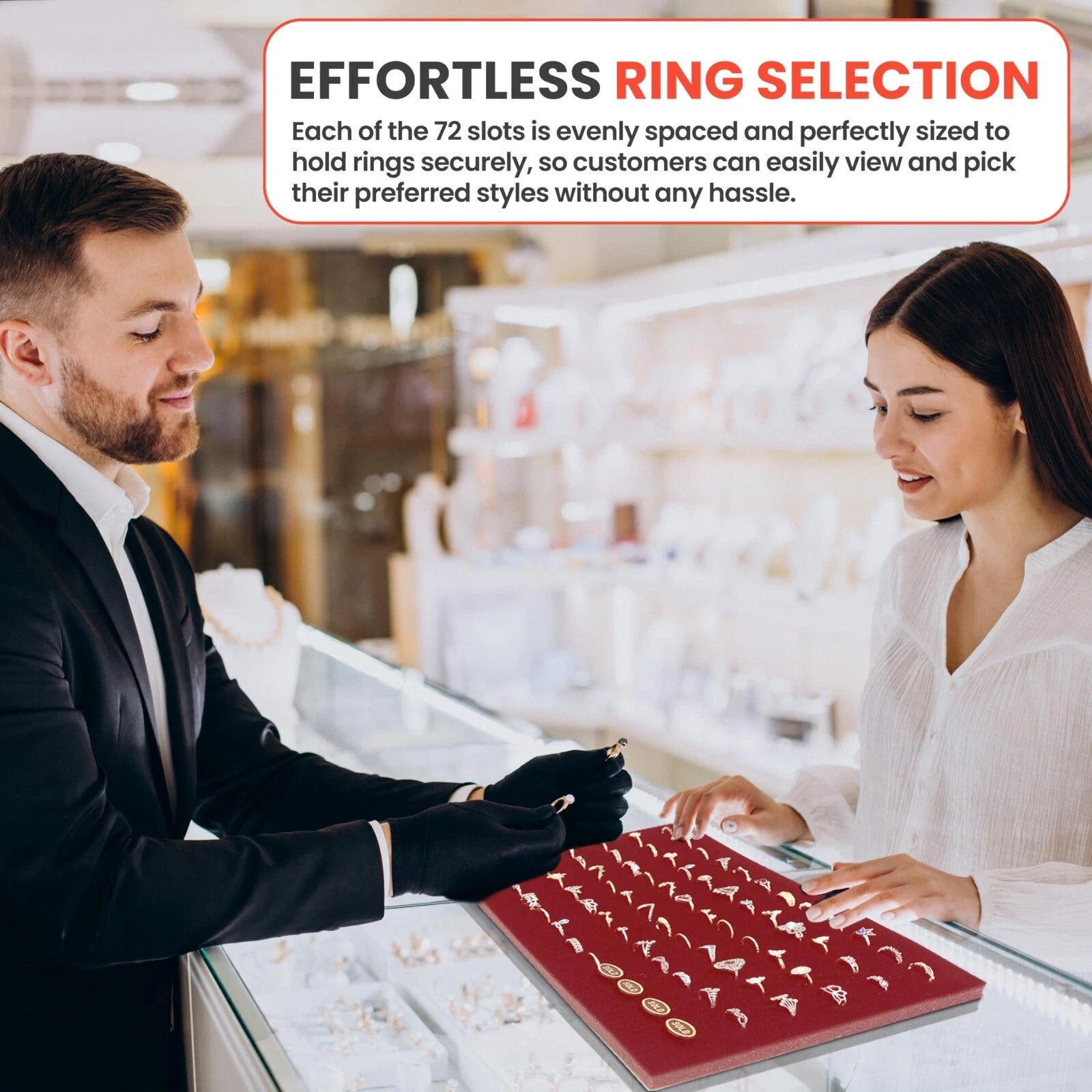 Novel Box 72 Slot Ring Earring Jewelry Tray Foam Velvet Liner in Various Colors | eBay