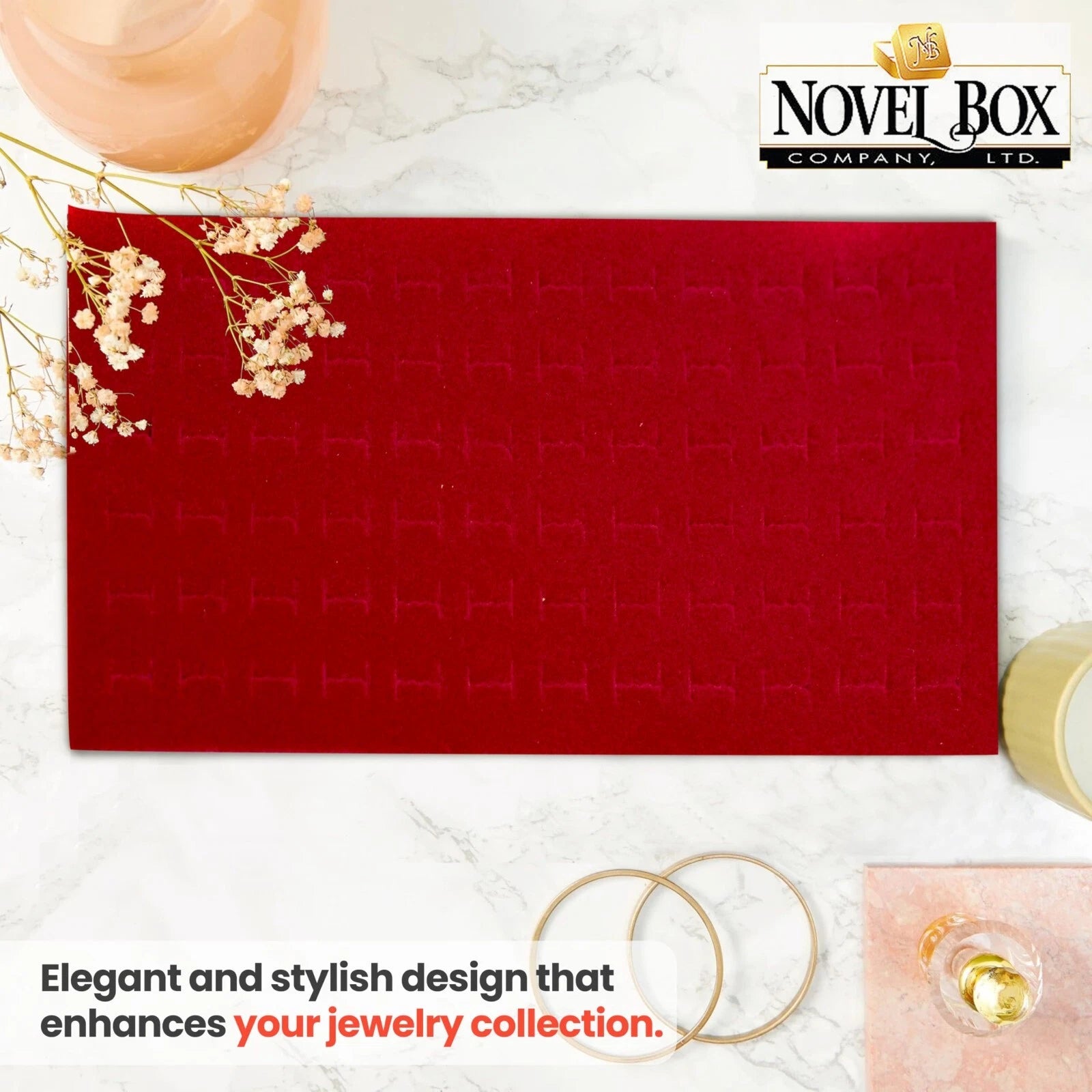 Novel Box 72 Slot Ring Earring Jewelry Tray Foam Velvet Liner in Various Colors | eBay