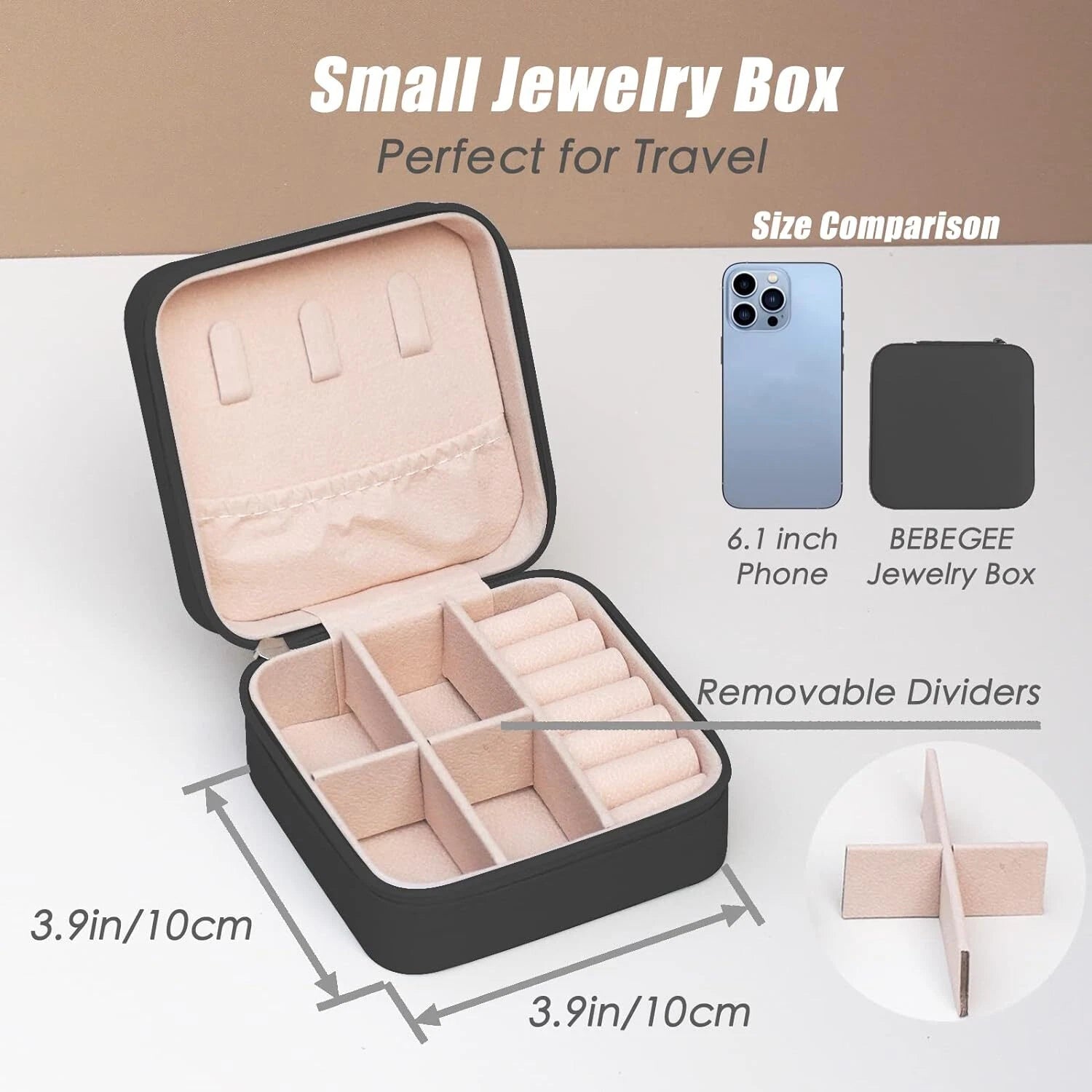 Portable Jewelry Box Travel Organizer Case Ring Earring Necklace Storage Case | eBay