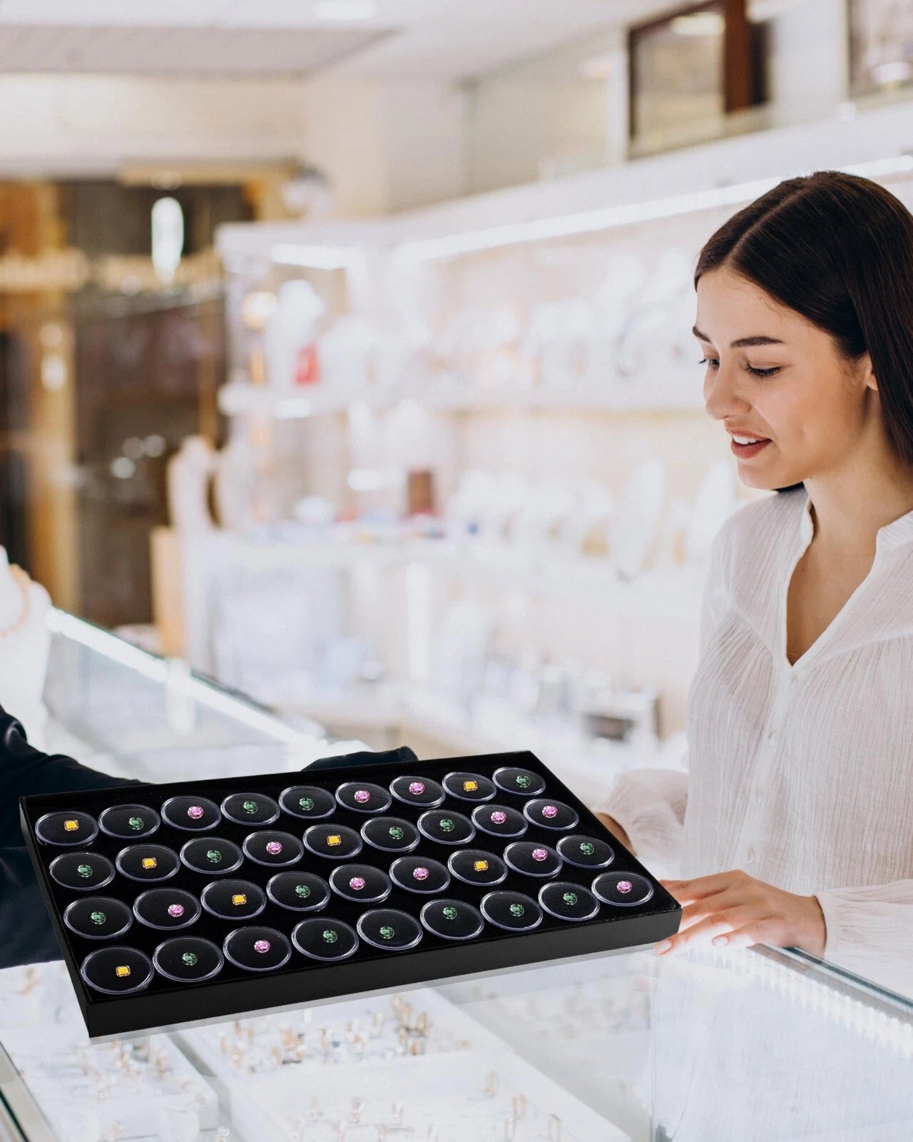 Novel Box Jewelry Gemstone Cardboard Display Case and Lid with Gem Jar Insert | eBay