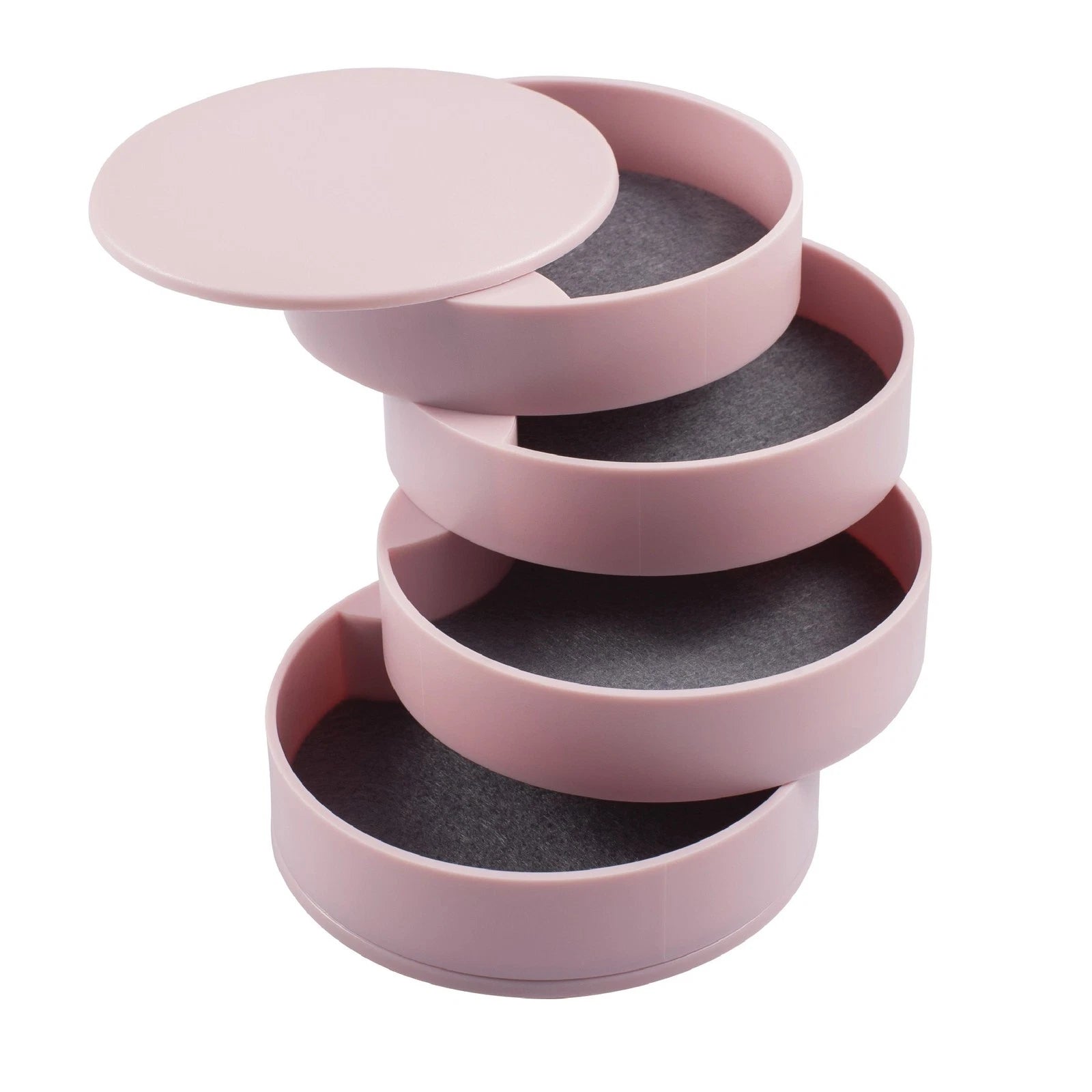 Jewelry Organizer 4 Layer Rotatable Small Storage Box Earring Holder Tray, Pink | eBay