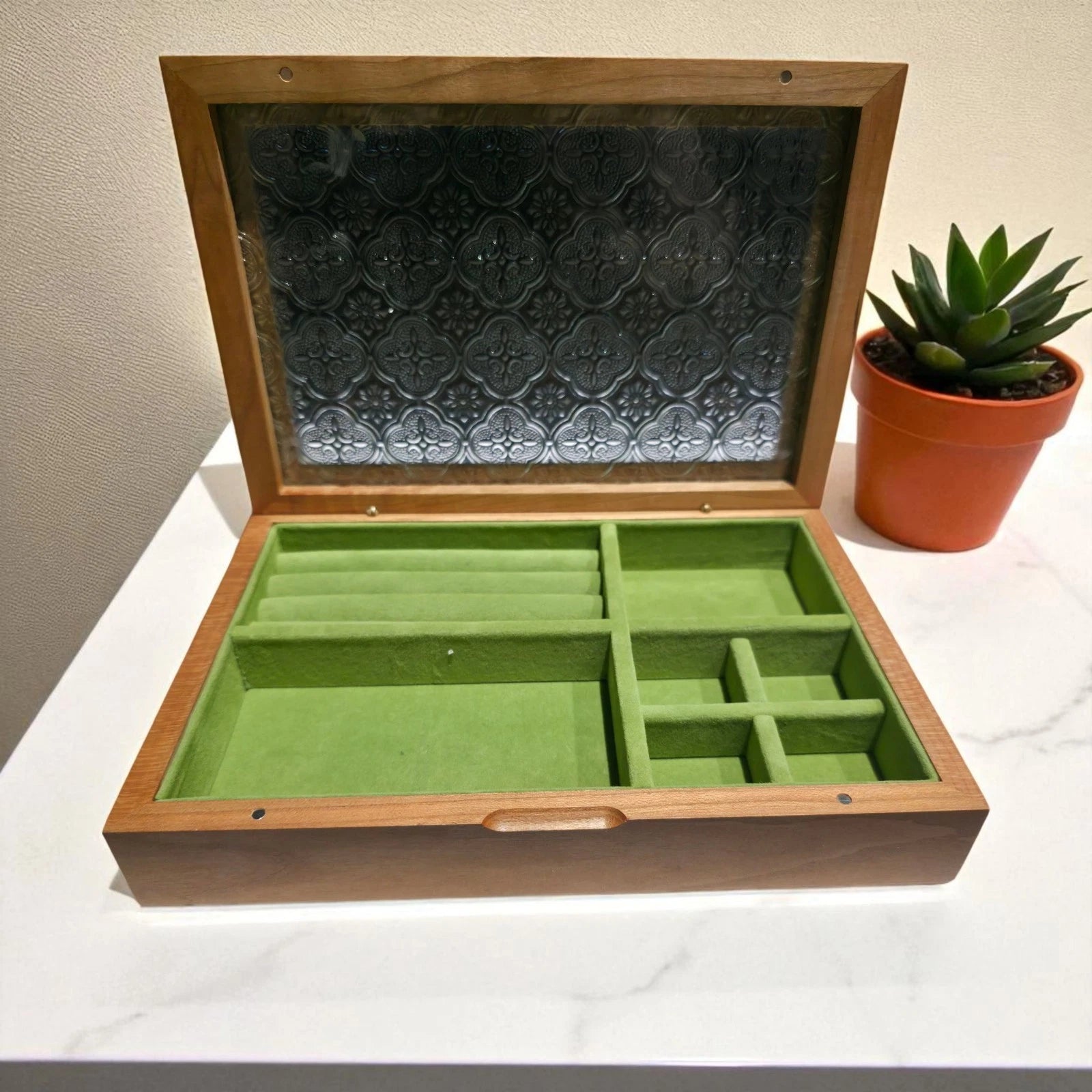 Cherry Wood Jewelry Box Magnetic Closure Elegant Gift for Women Jewelry Storage | eBay