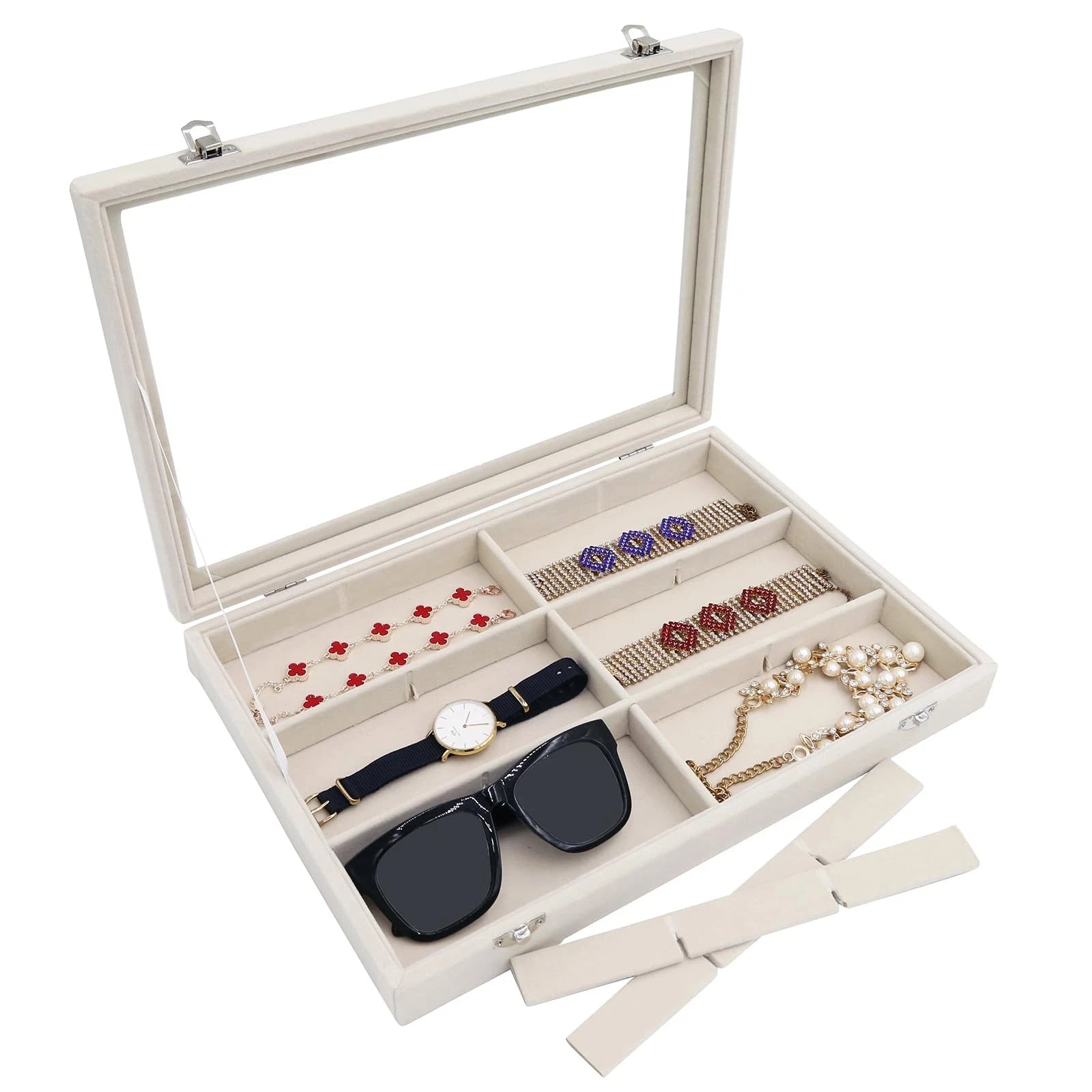 Jewelry Organizer Bracelet Organizer Storage Box 12 Grid Stackable Jewelry Tr... | eBay