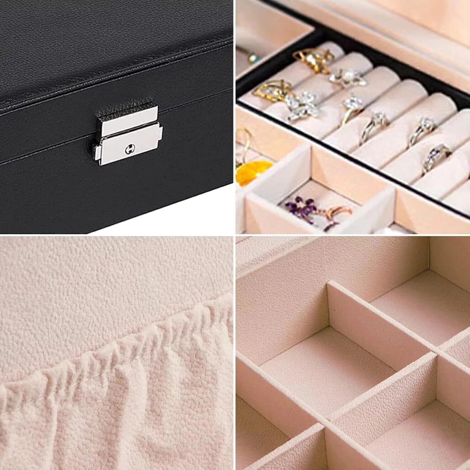 Jewelry Boxes for Women Jewelry Box Organizer 2 Layer PU Leather Display | eBay