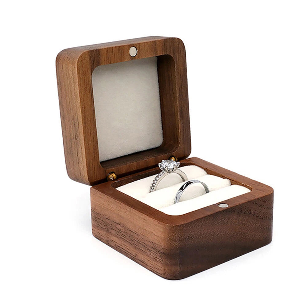 Case Wooden Lover Ring Display Box Jewelry Box Storage Holder Ring Storage Box## | eBay