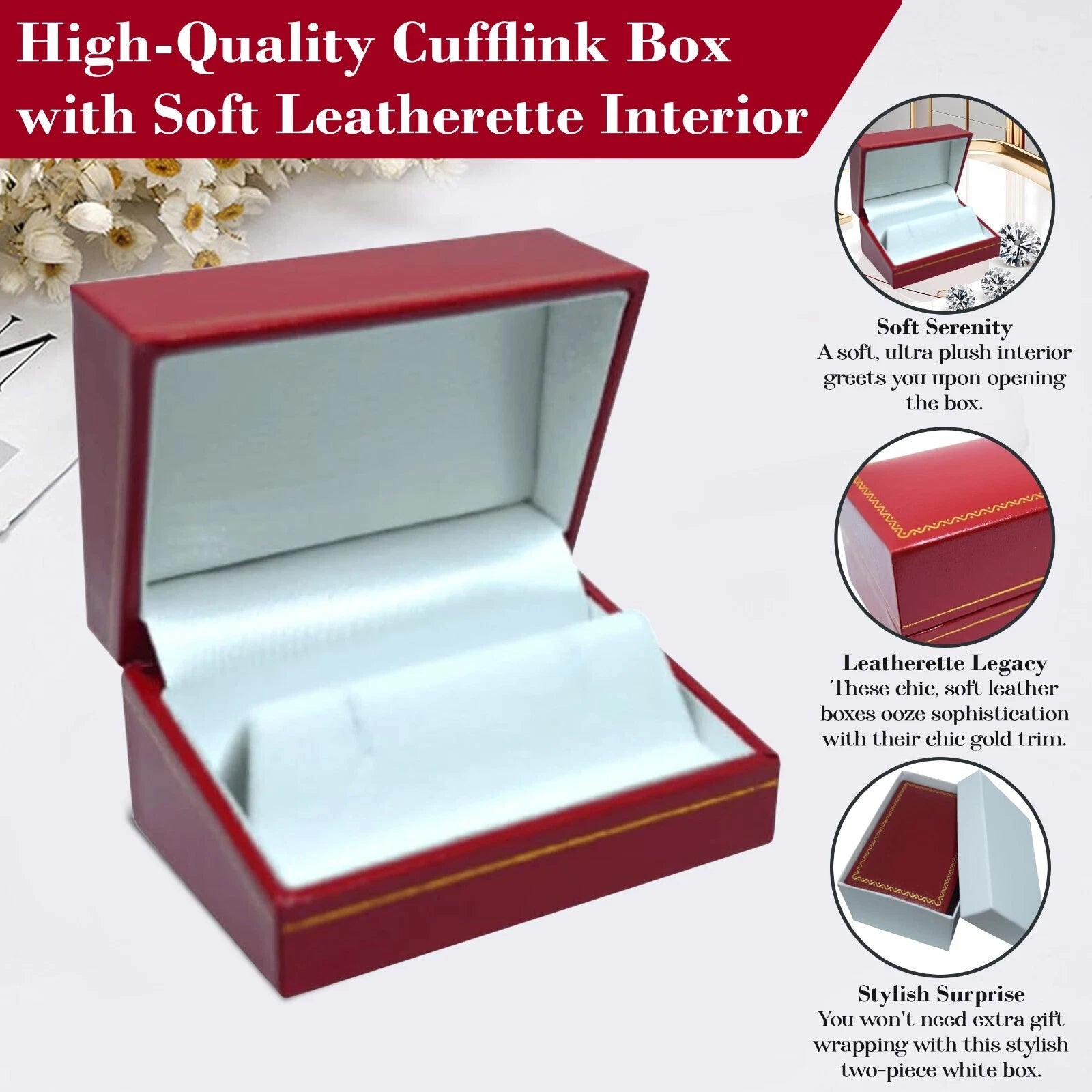 Novel Box Cufflinks Jewelry Box with Gold Trim, Jewelry Gift Box, Storage Box | eBay