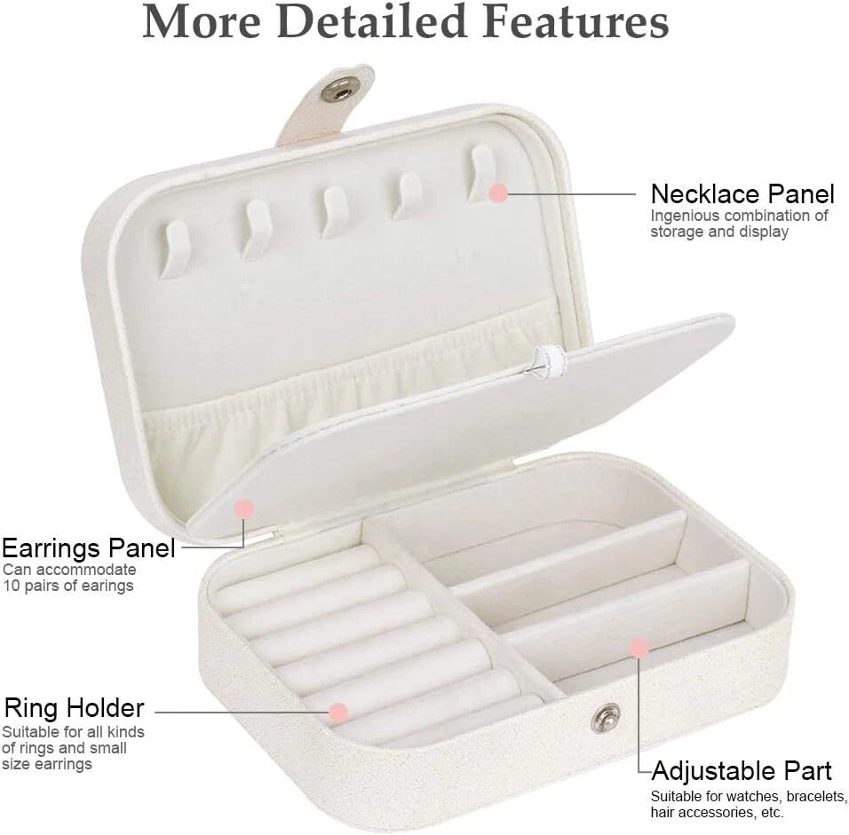 Double Layer Jewelry Box Organizer Case Rings Earrings Necklace Storage Portable | eBay