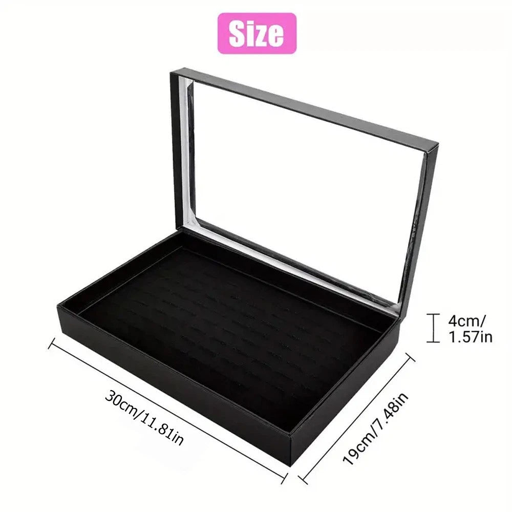 100 Slots Jewelry Ring Display Organizer Case Tray Holder Earrings Storage Box | eBay
