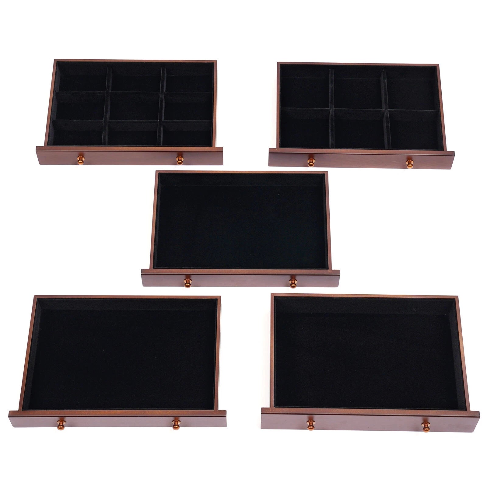 6 Layers Wooden Jewelry Case Necklace Watches Storage Box With Mirror Women | eBay