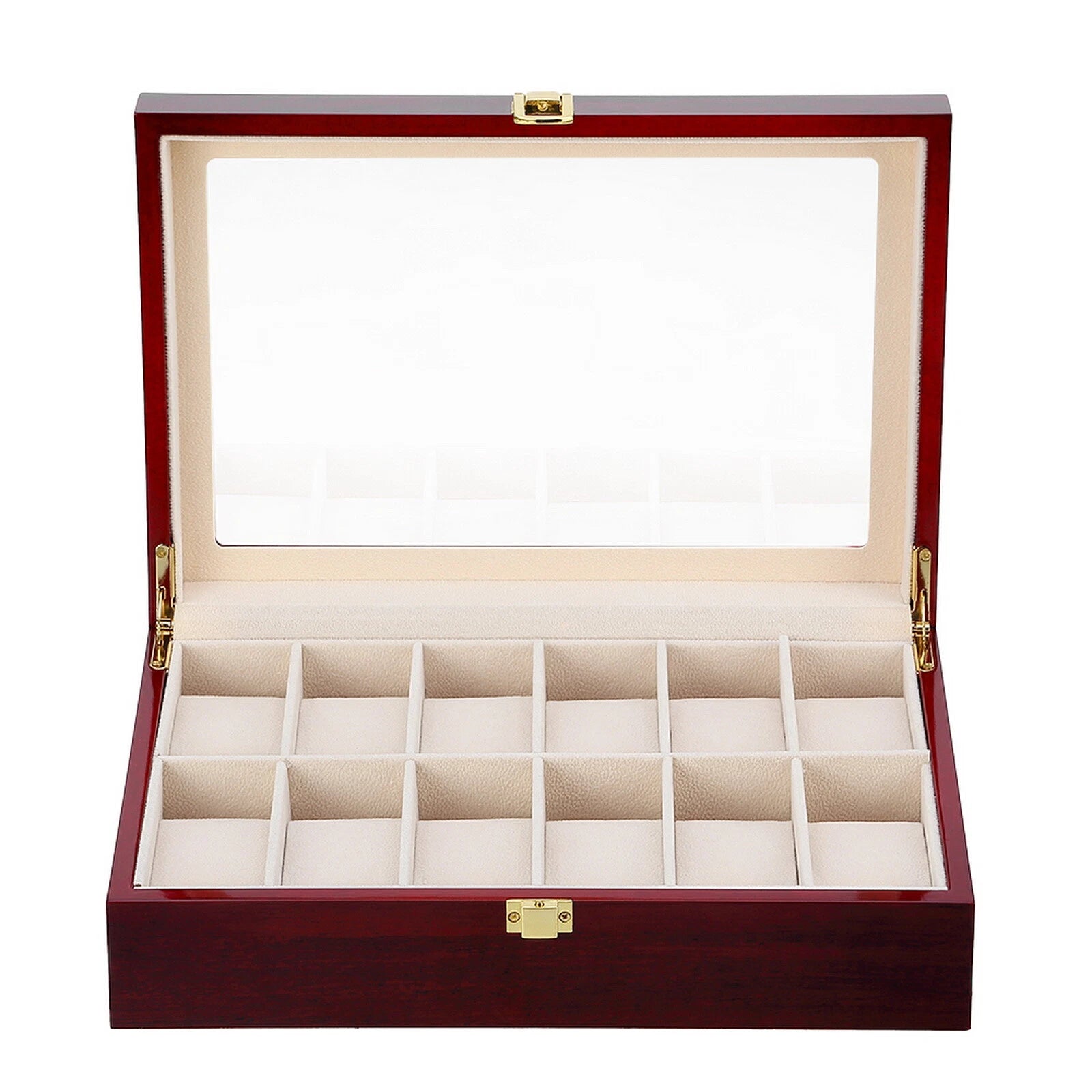 Watch Box Case Organizer Watches Holder Jewelry Storage Top Glass Display Gift | eBay