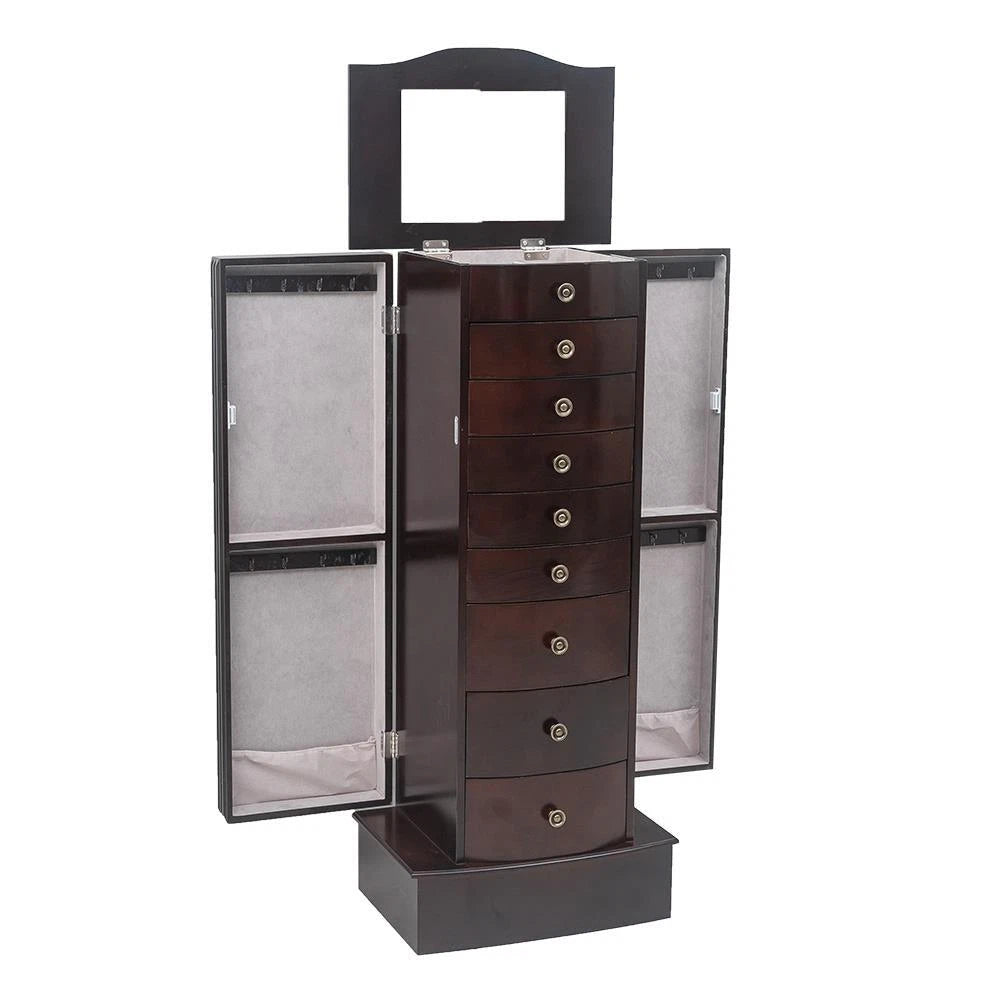 Extra Large Traditional Jewelry Cabinet Armoire with Mirror Display Storage Home | eBay