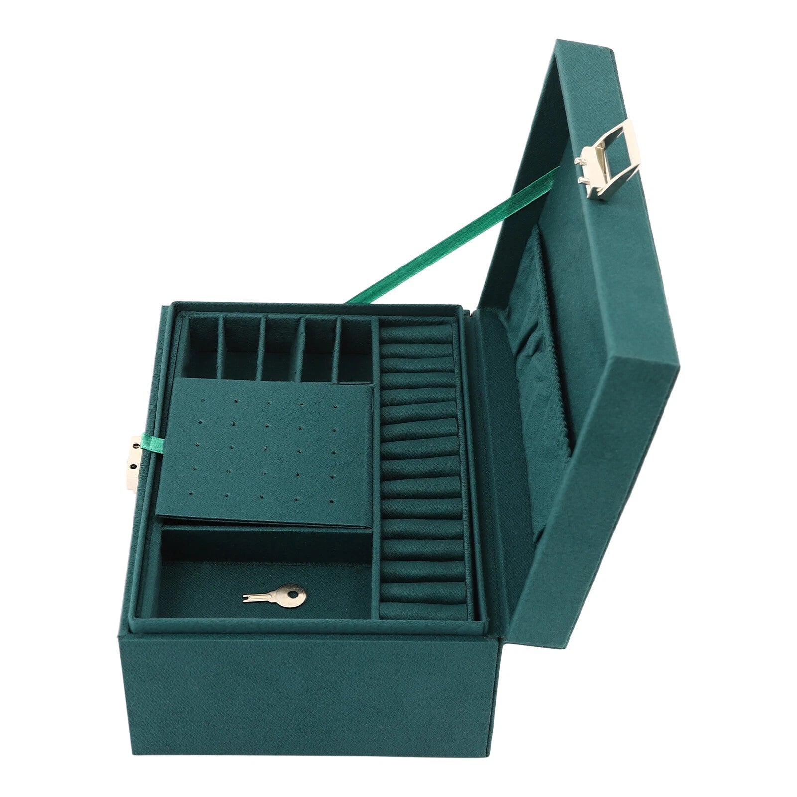 Jewelry Box Organizer Rings Storage Case W/ Lock 3-layers For Necklaces Gift NEW | eBay