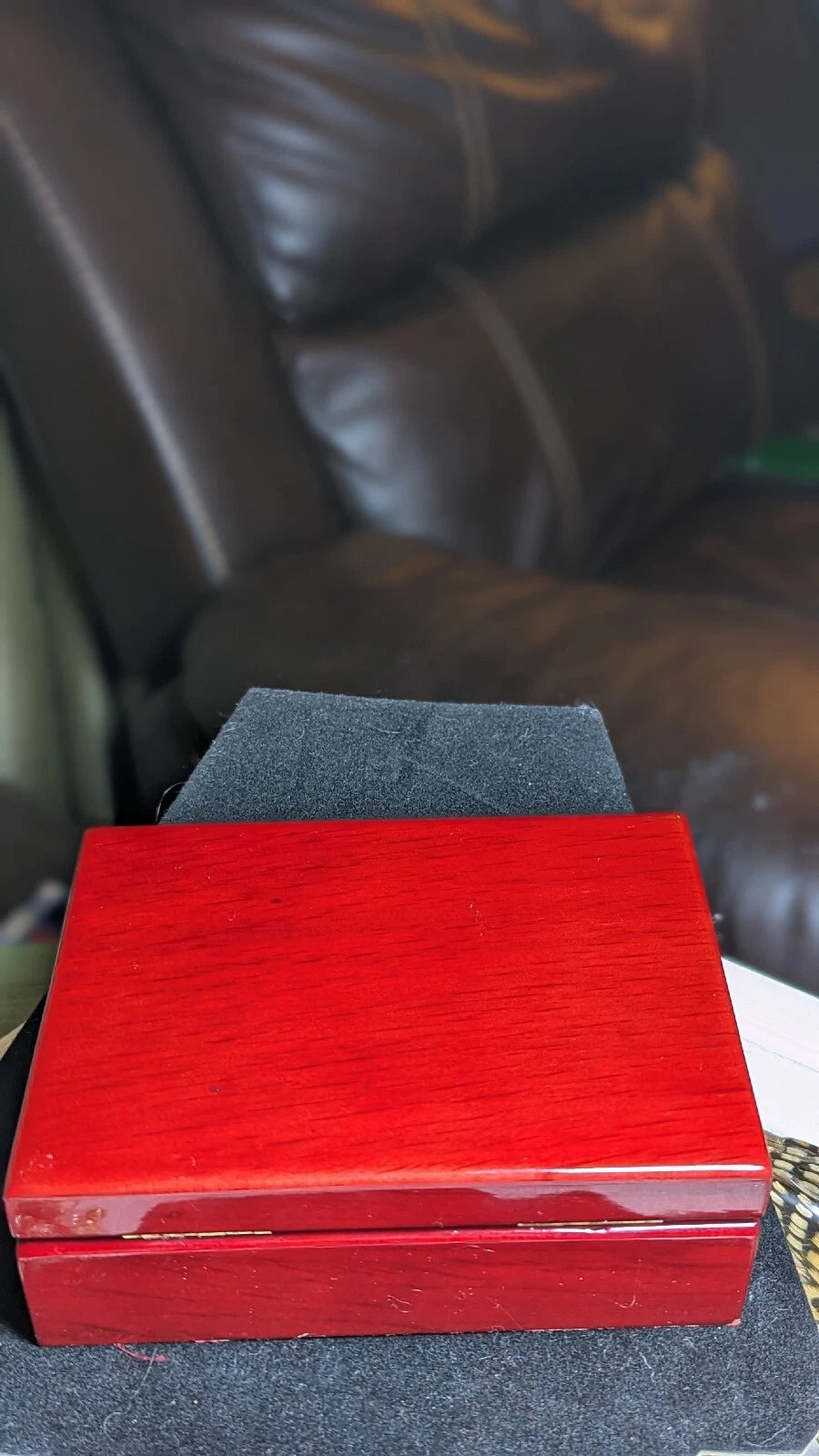 Red Lacquered Wood Travel Jewelry Box Mirrored 8 PC Goldtone Silvertone Jewelry | eBay