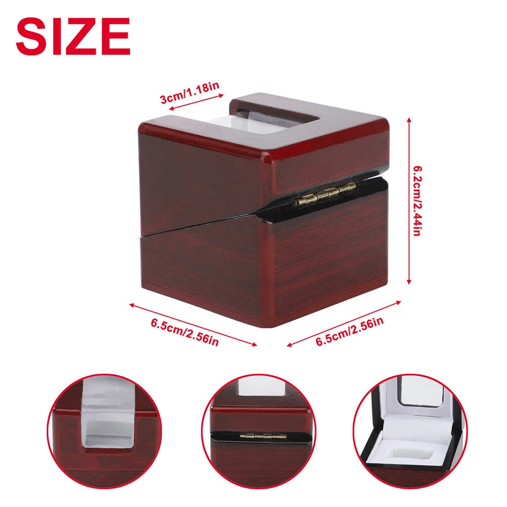 1-7 Hole Championship Ring Display Case Box Wooden Collection Storage box US## | eBay