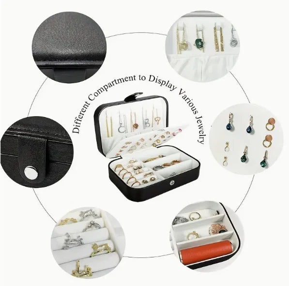 Portable Travel Jewelry Box Organizer Velvet Earring Ring Display Ornaments Case | eBay