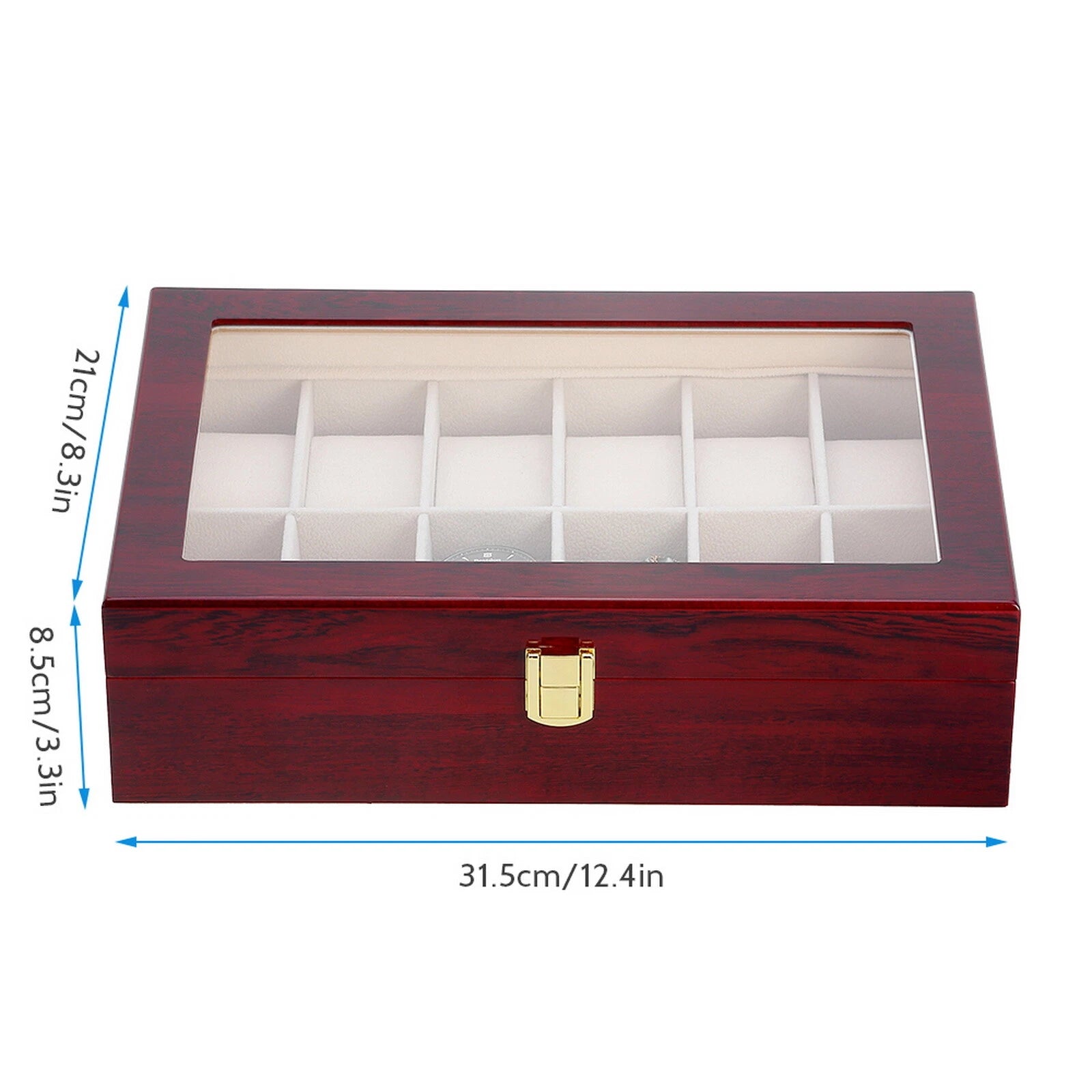 Watch Box Case Organizer Watches Holder Jewelry Storage Top Glass Display Gift | eBay