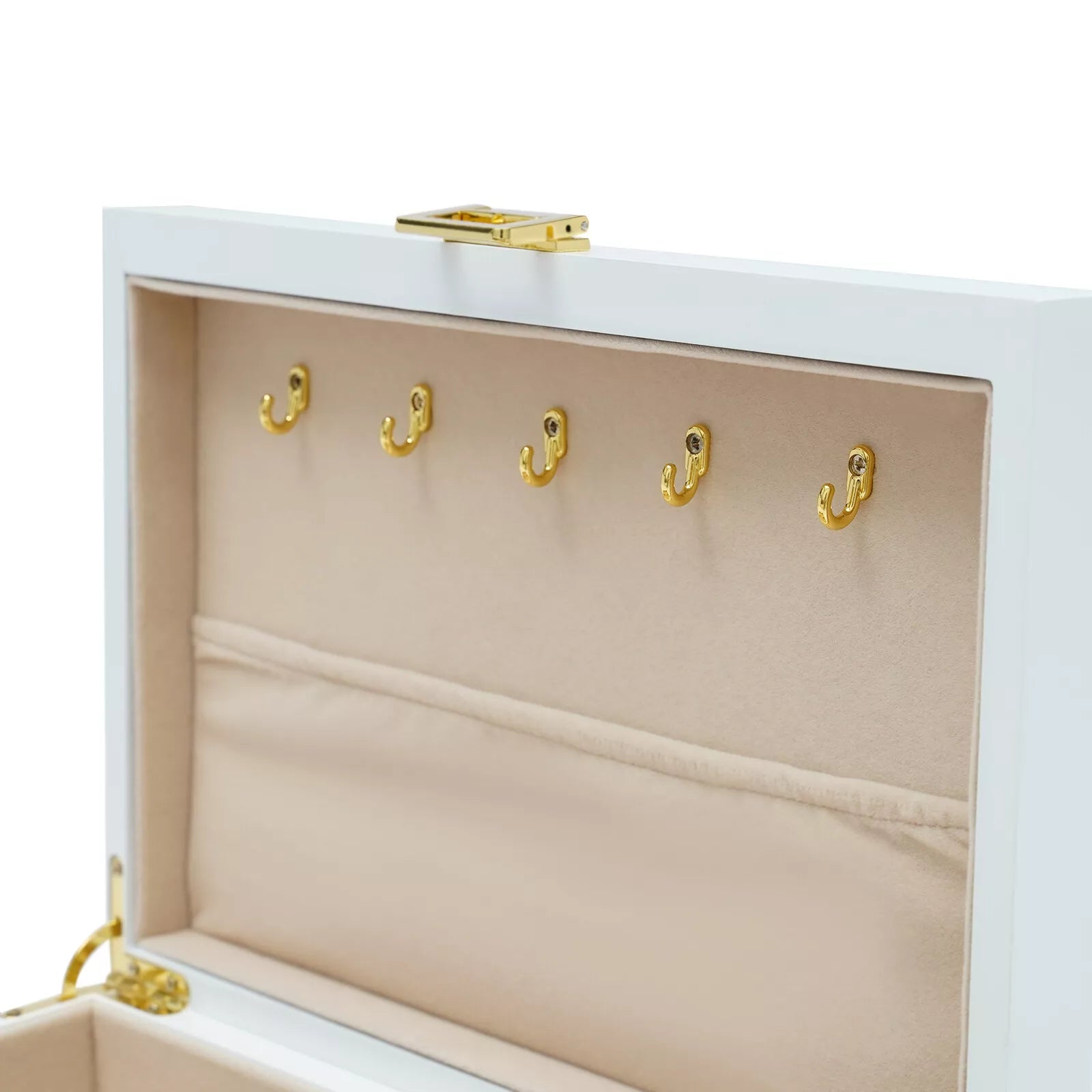 Large Wooden Jewelry Storage Box 3 Layers Organizer 2 Drawers Cabinet White NEW | eBay