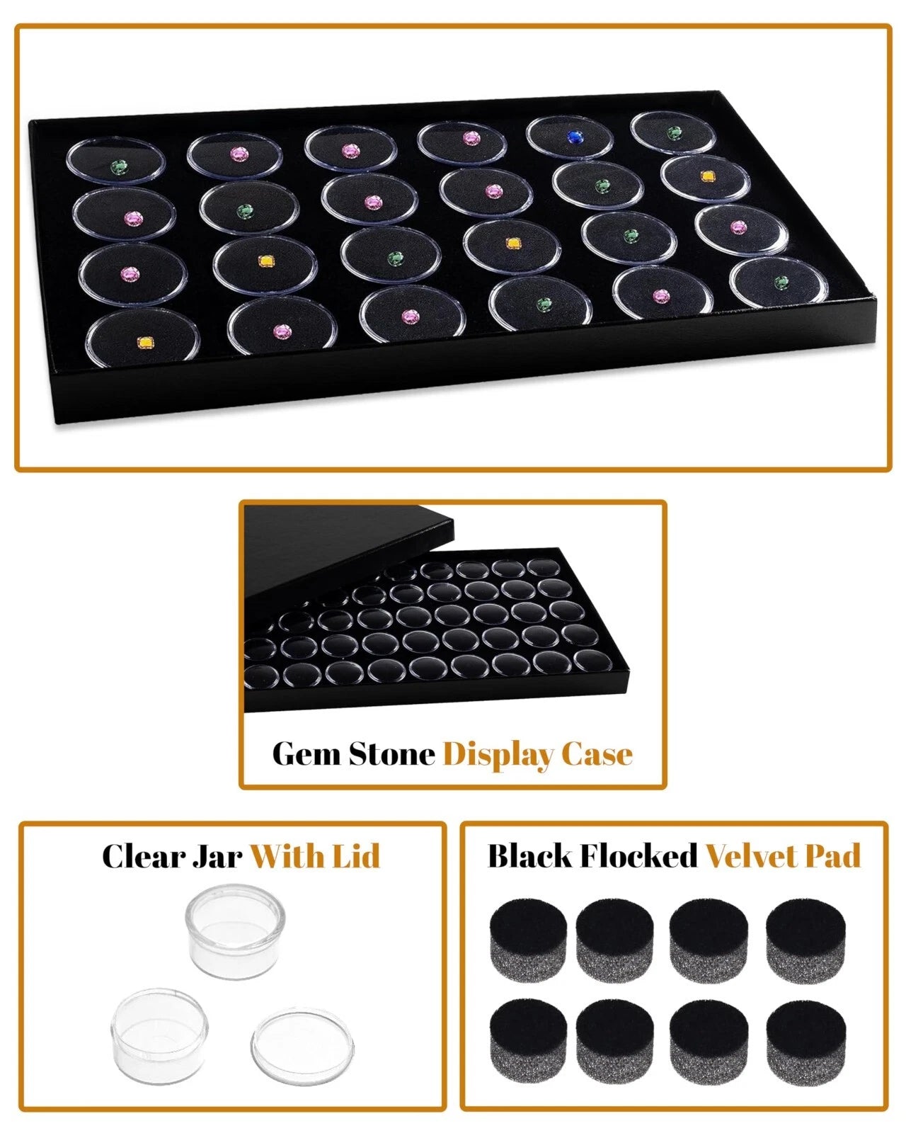 Novel Box Jewelry Gemstone Cardboard Display Case and Lid with Gem Jar Insert | eBay