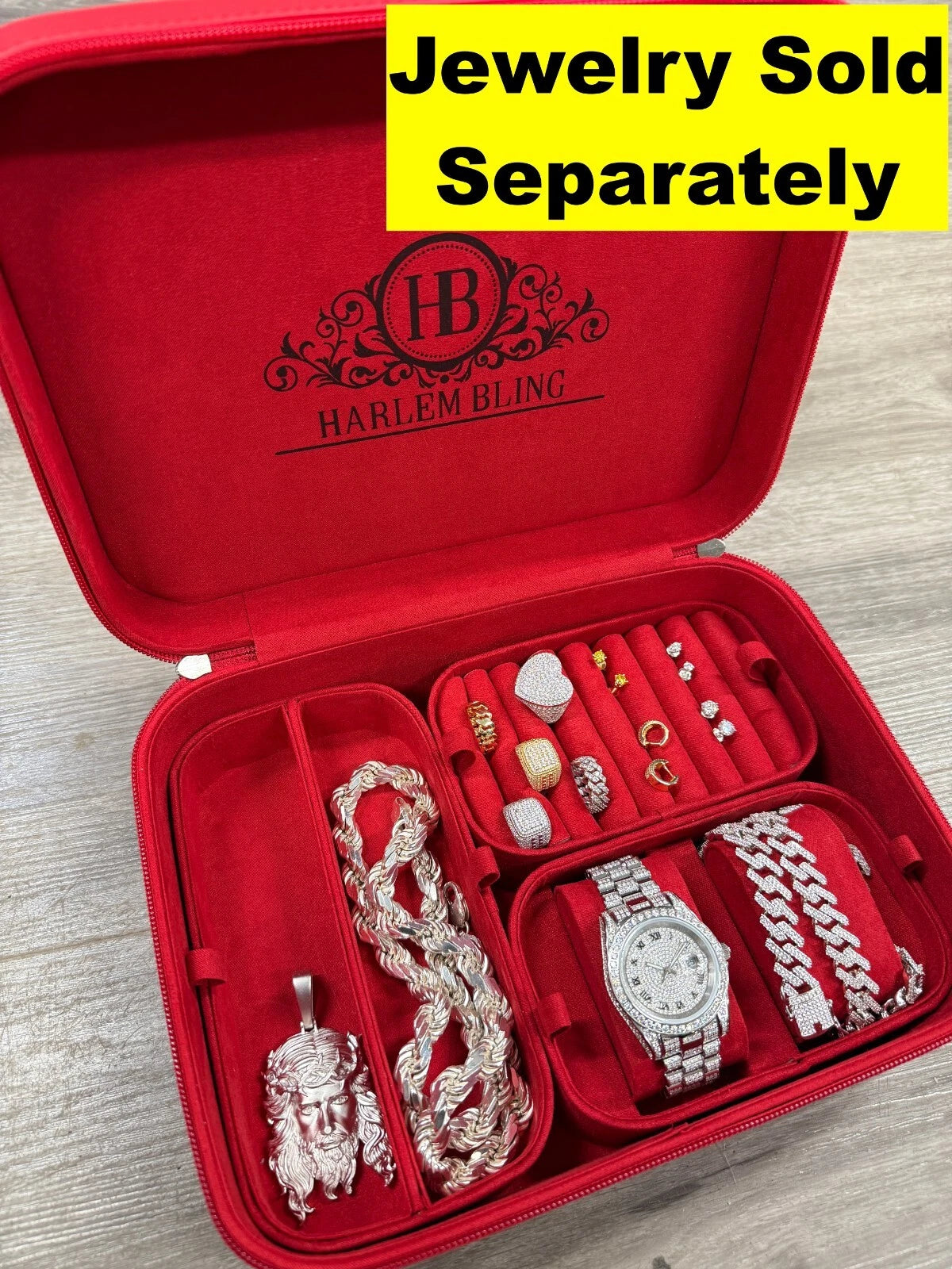 Harlembling Leather Travel Jewelry Box Case - Red | eBay