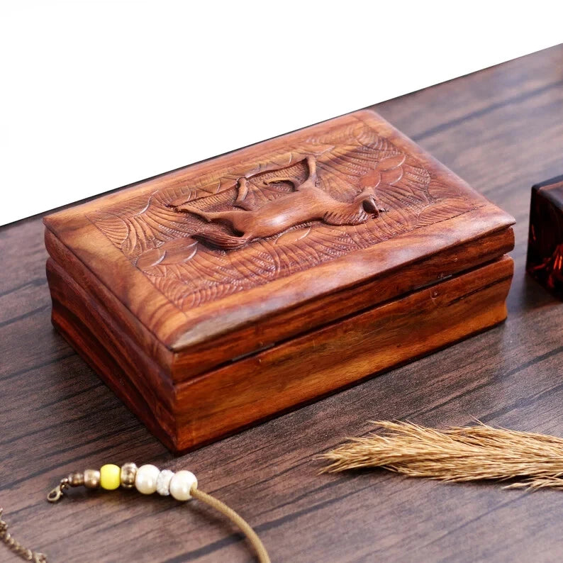 Large Wood Jewelry Box for Women Horse Vintage Gift Storage Box Organizer NEW US | eBay