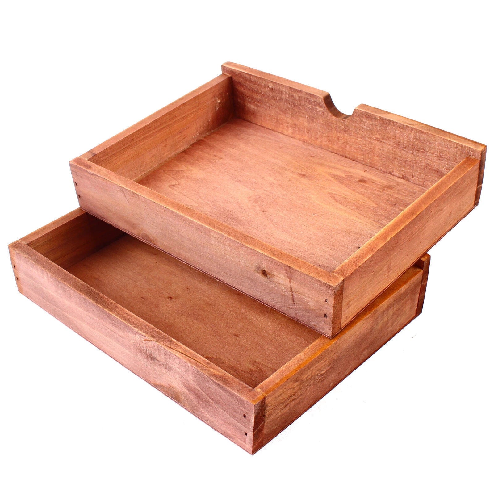 Vintage Wood Jewelry Organizer Storage Box w/ Drawers Cosmetic Cabinet 2 Layers | eBay