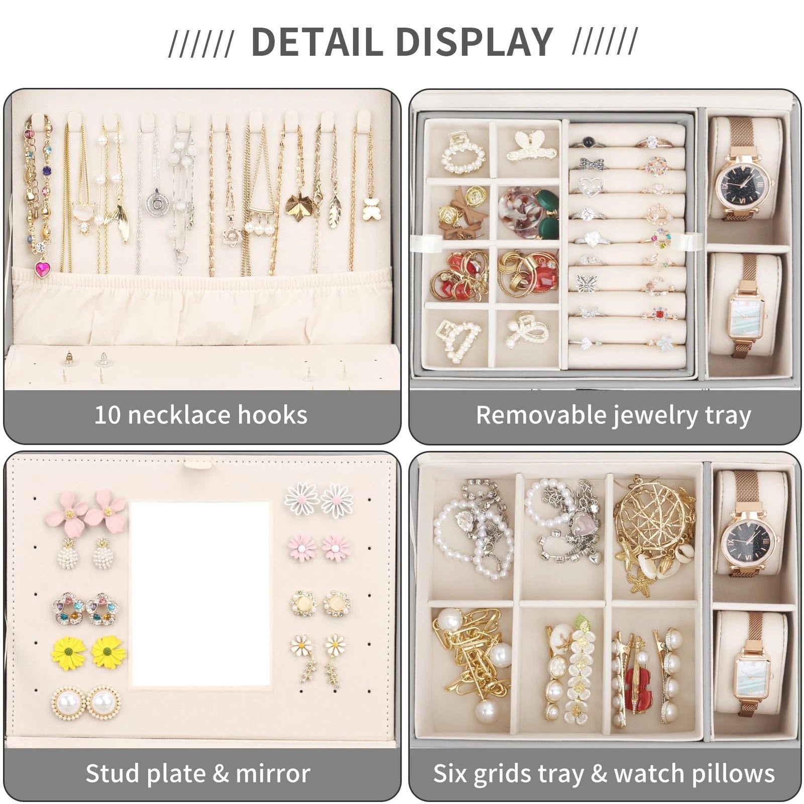 DesignSter Jewelry Organizer Box 3 Layers Large Jewelry Box with Travel Jewel... | eBay