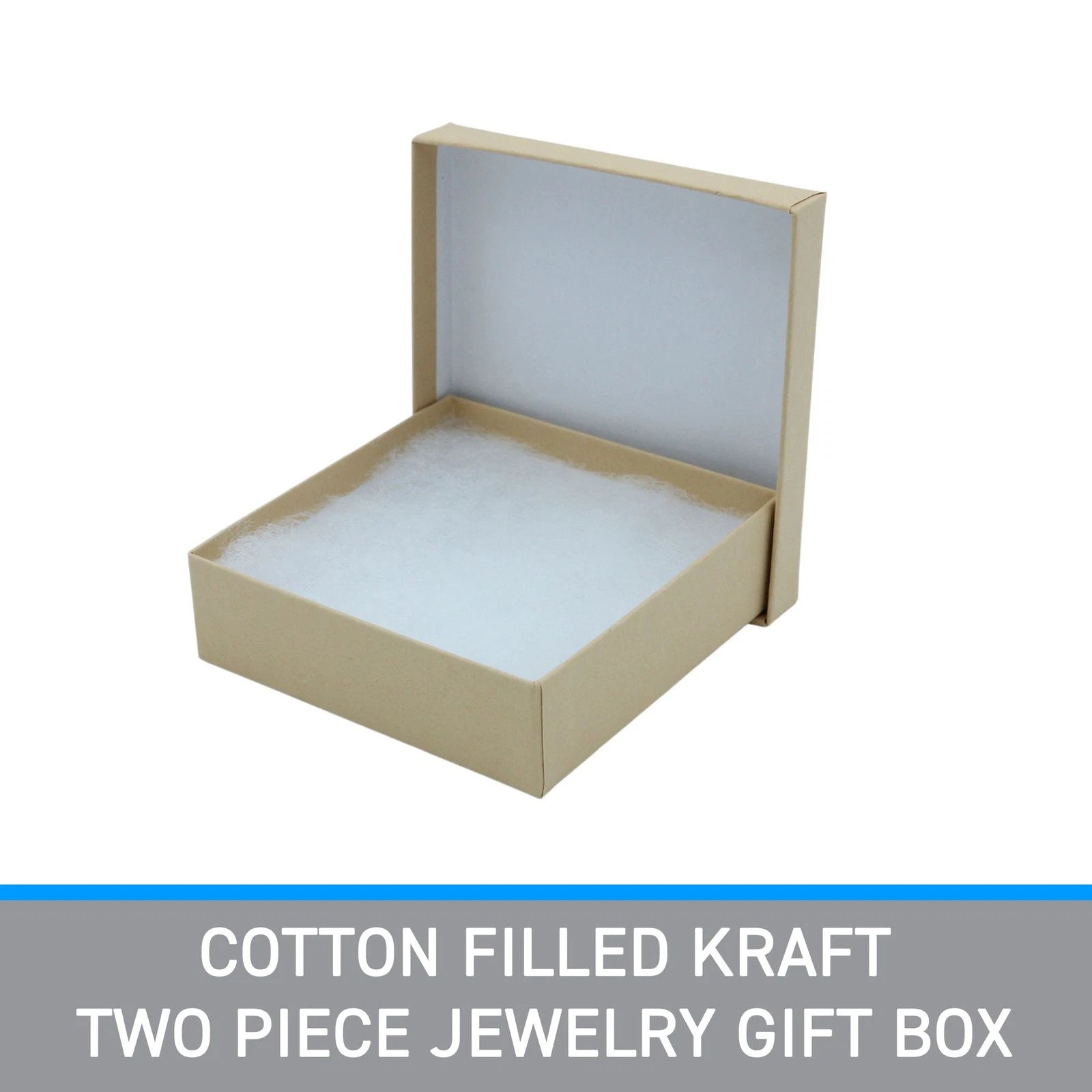 Cotton Filled Kraft Two Piece Jewelry Gift Boxes - 3½” x 3½” x 1" (Case of 50) | eBay