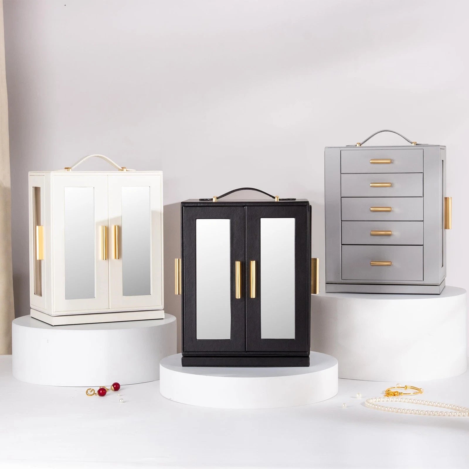 Jewelry Box 360° Rotating, Jewelry Storage Case with 5 Drawers, Jewelry Organ... | eBay