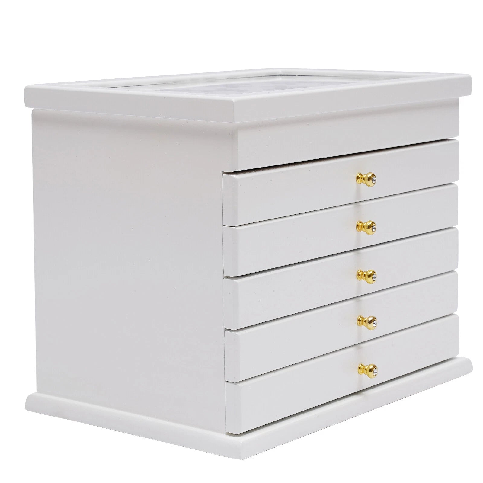 Wooden Case Jewelry Cabinet 6 Layers Ring Necklace Gift Storage Box Organizer US | eBay