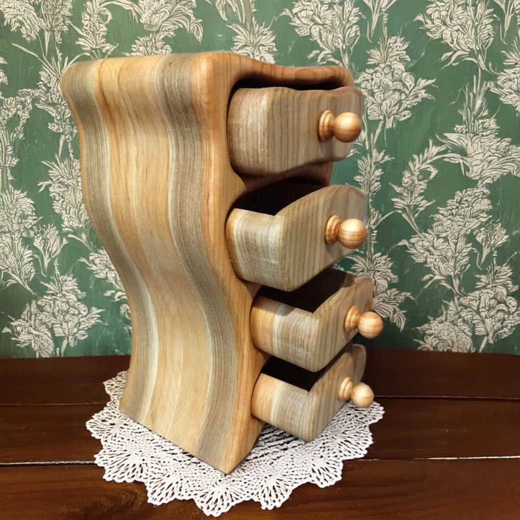 Handcrafted Wooden Jewelry Box – Mini Storage Organizer with 4 Drawers Chest | eBay