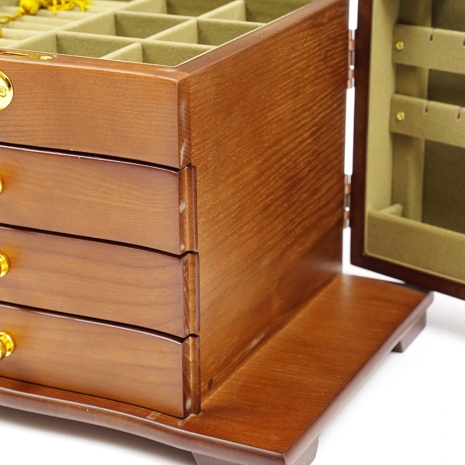 Lining Jewelry Box Wooden Jewelry Storage Case W/mirror&lock Watch Necklace Case | eBay