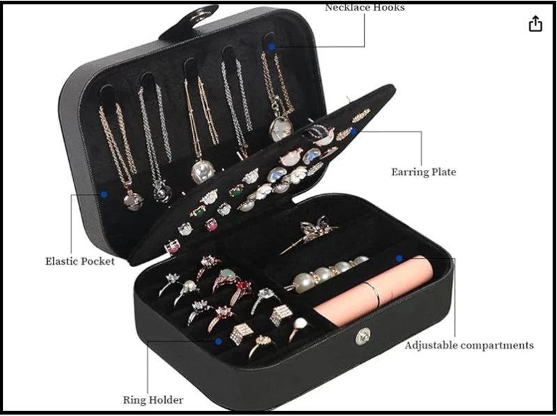Travel Jewelry Box, Small Jewelry Organizer Boxes for Women Girls, 2 Layer Trave | eBay
