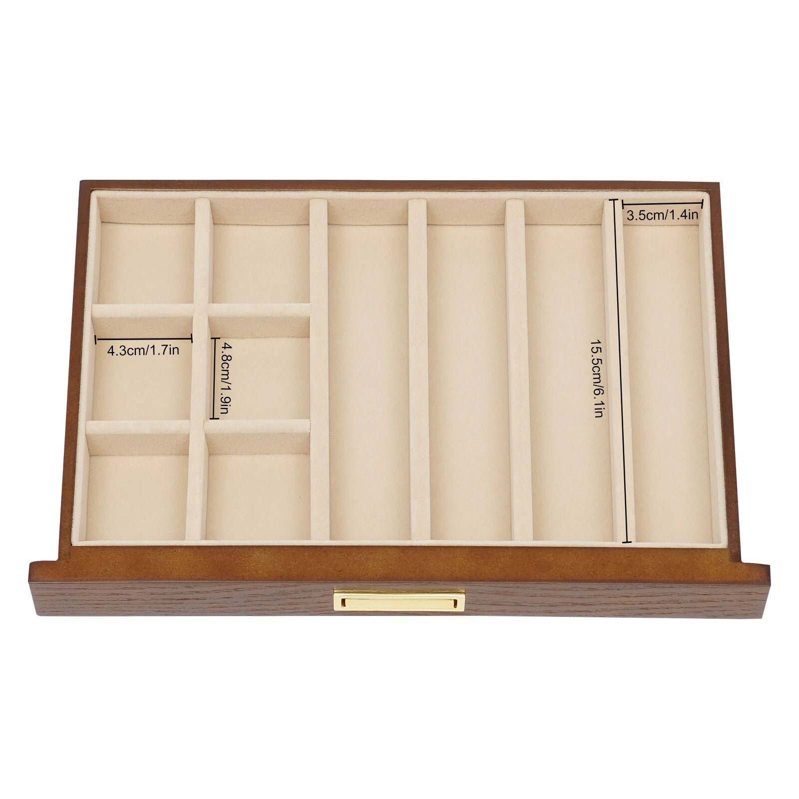 Large Wooden Jewelry Storage Box 3 Layers Organizer 2 Drawers Cabinet | eBay