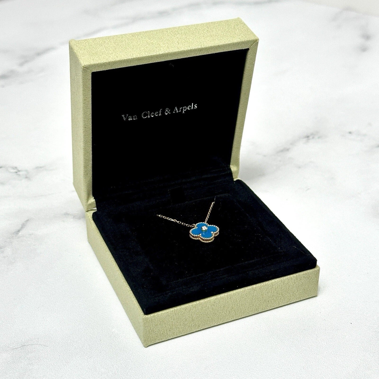 Van Cleef & Arpels Necklace Box VCA Original Travel Jewelry Case Empty Box Only | eBay