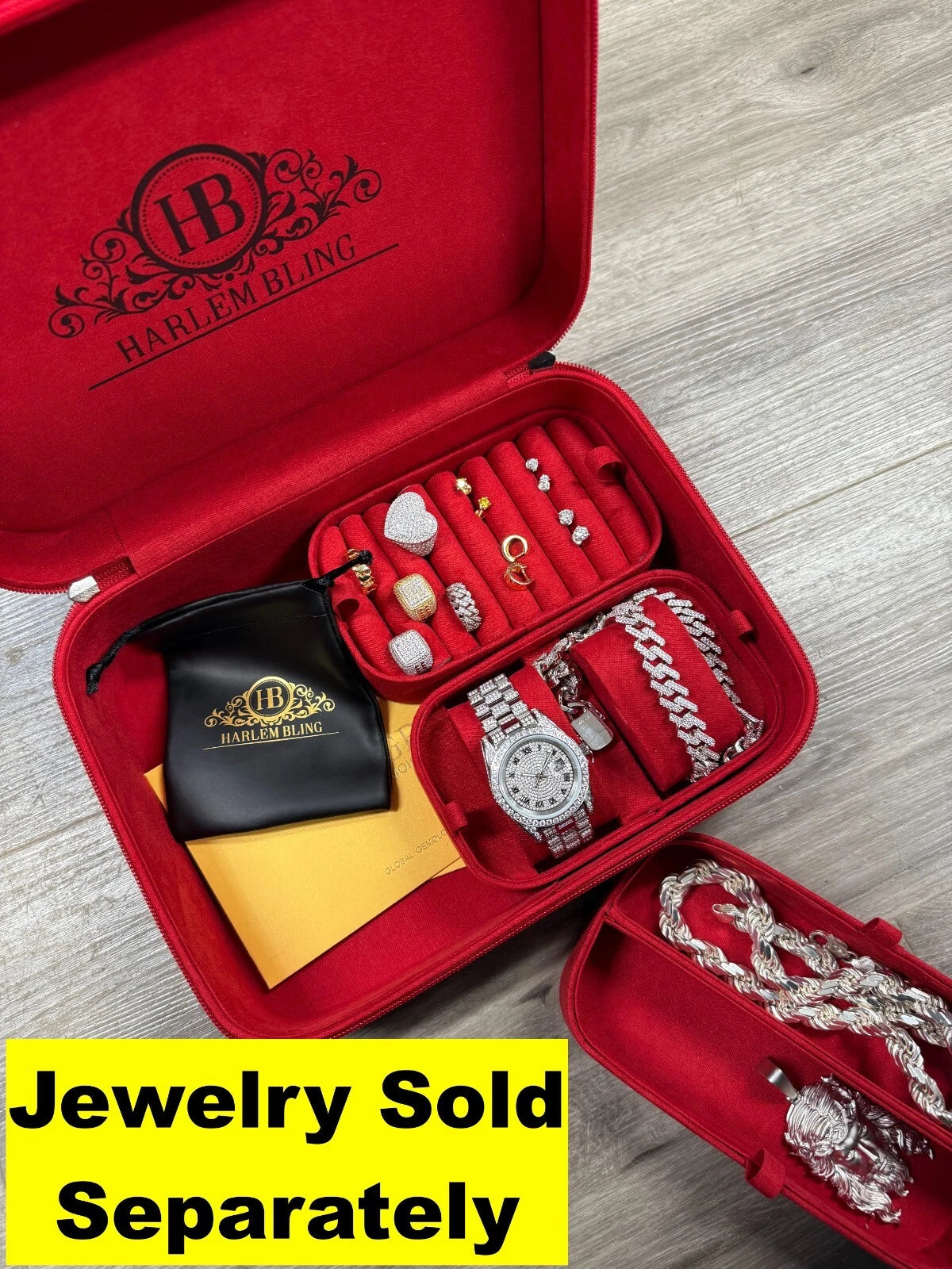 Harlembling Leather Travel Jewelry Box Case - Red | eBay