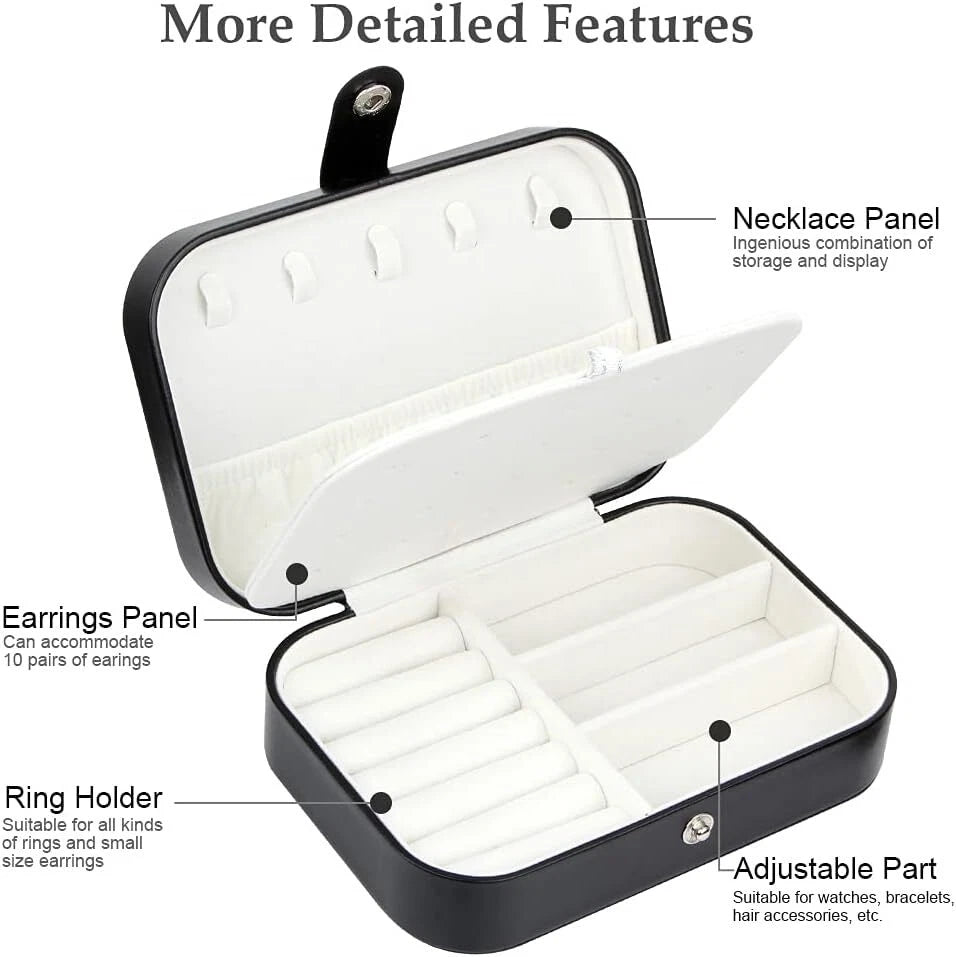Double Layer Jewelry Box Organizer Case Rings Earrings Necklace Storage Portable | eBay