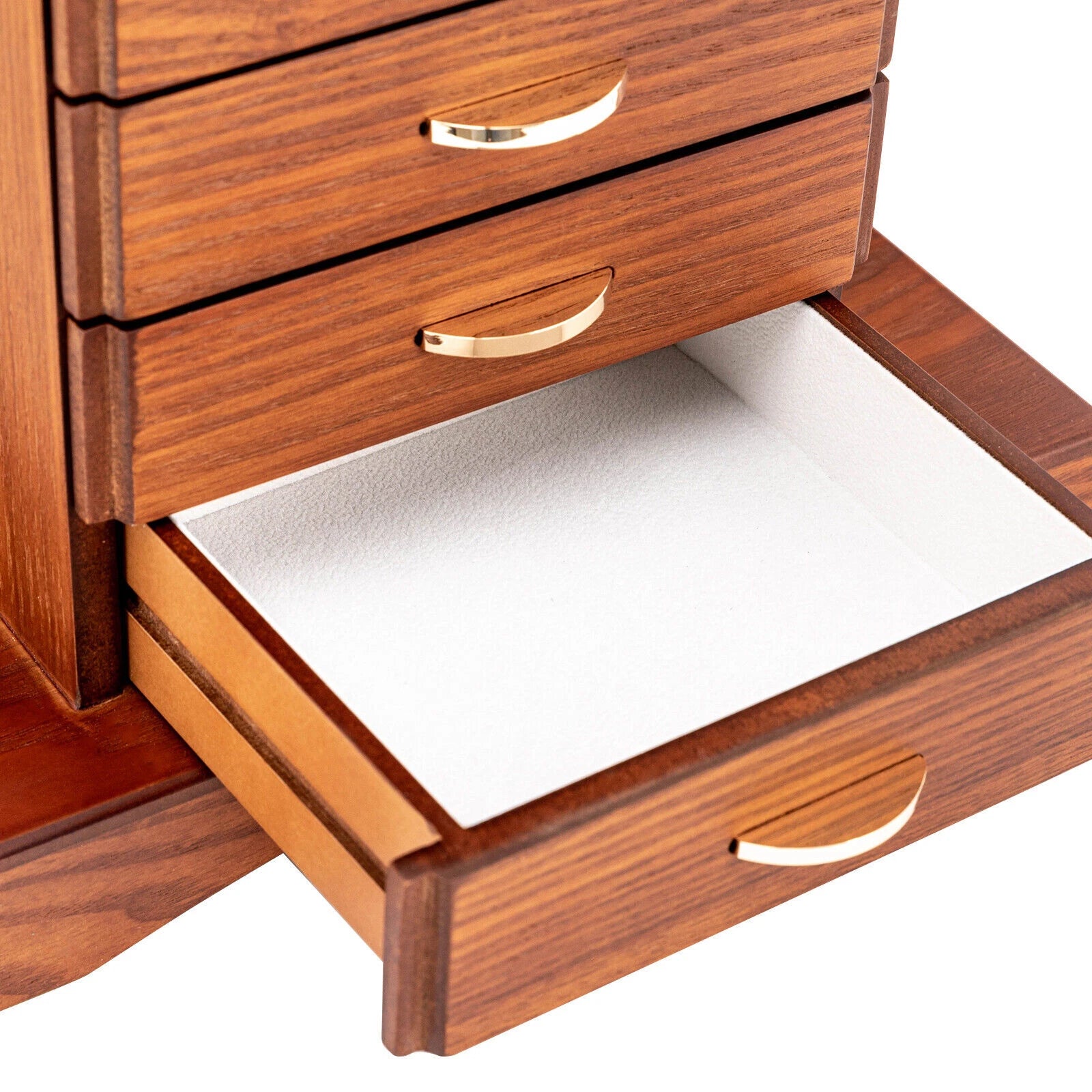 7 Layers Jewelry Box Large Wooden Organizer Box with Mirror Safe Lock for Women | eBay