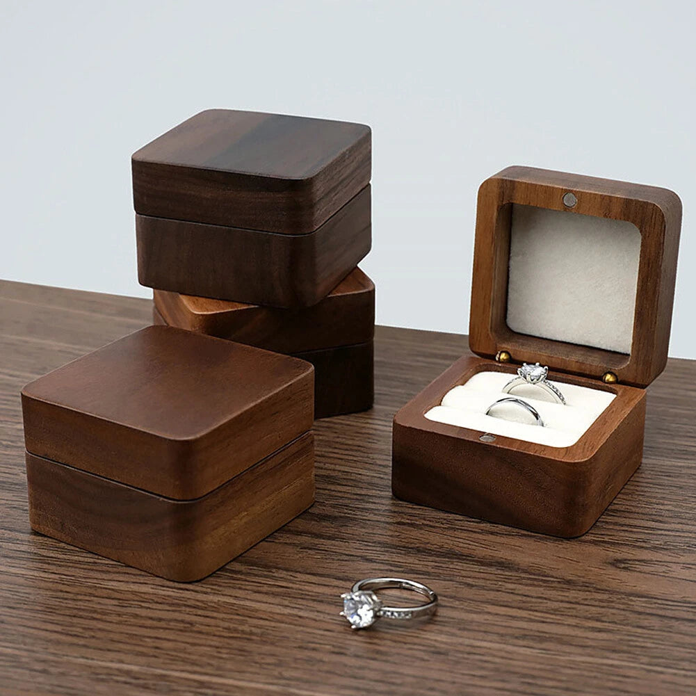Case Wooden Lover Ring Display Box Jewelry Box Storage Holder Ring Storage Box## | eBay