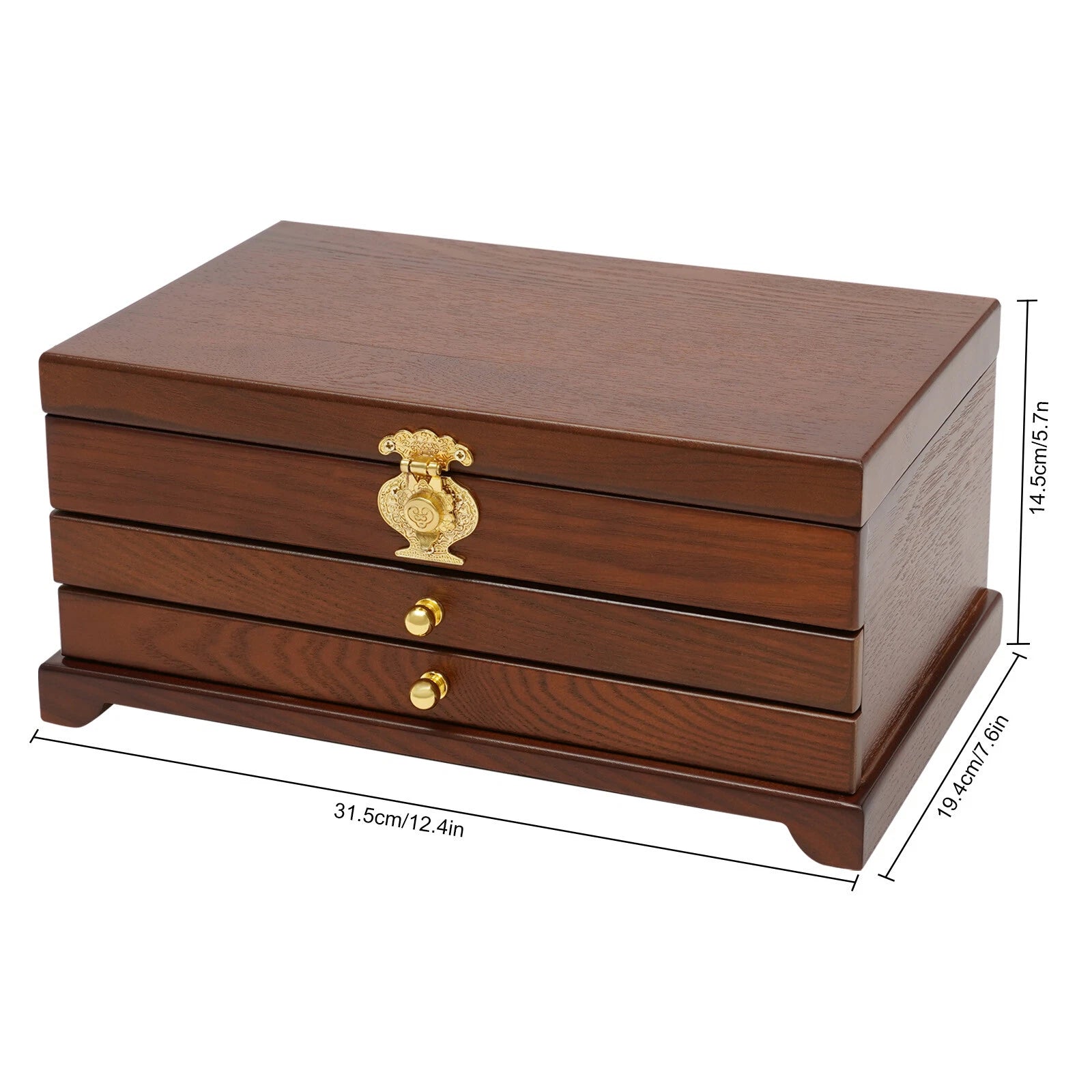 3 Layers Jewelry Organizer Storage Box Earrings Rings Necklaces Watches Cabinet | eBay