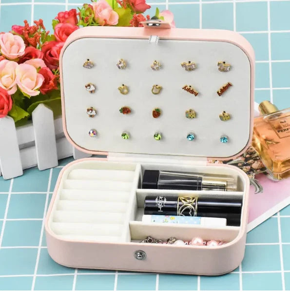 Portable Travel Jewelry Box Organizer Velvet Earring Ring Display Ornaments Case | eBay
