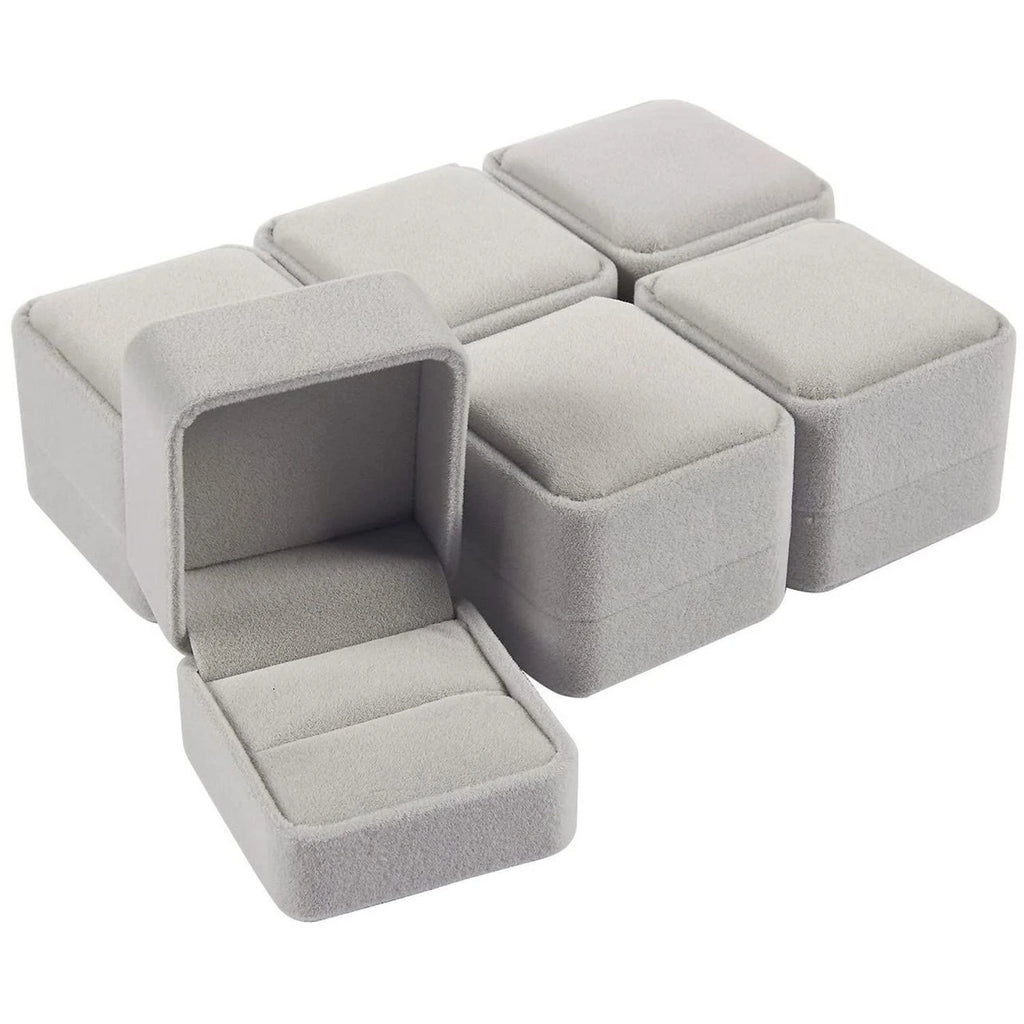 6 Pcs Jewelry Box Set, Velvet Gift Box & Single Ring Box Case for Proposal, Grey 843128164274| eBay