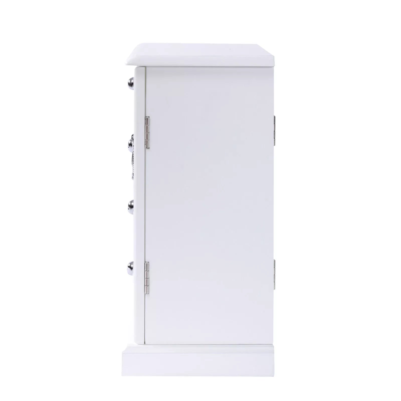 Wooden 4 Drawers Jewelry Box W/ Mirror Storage Organizer Drawers White For Women | eBay