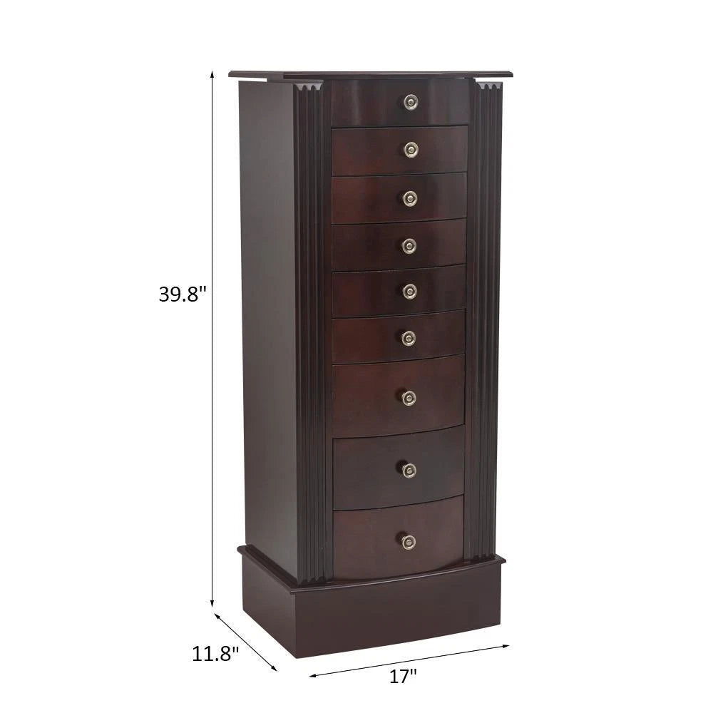 Extra Large Traditional Jewelry Cabinet Armoire with Mirror Display Storage Home | eBay
