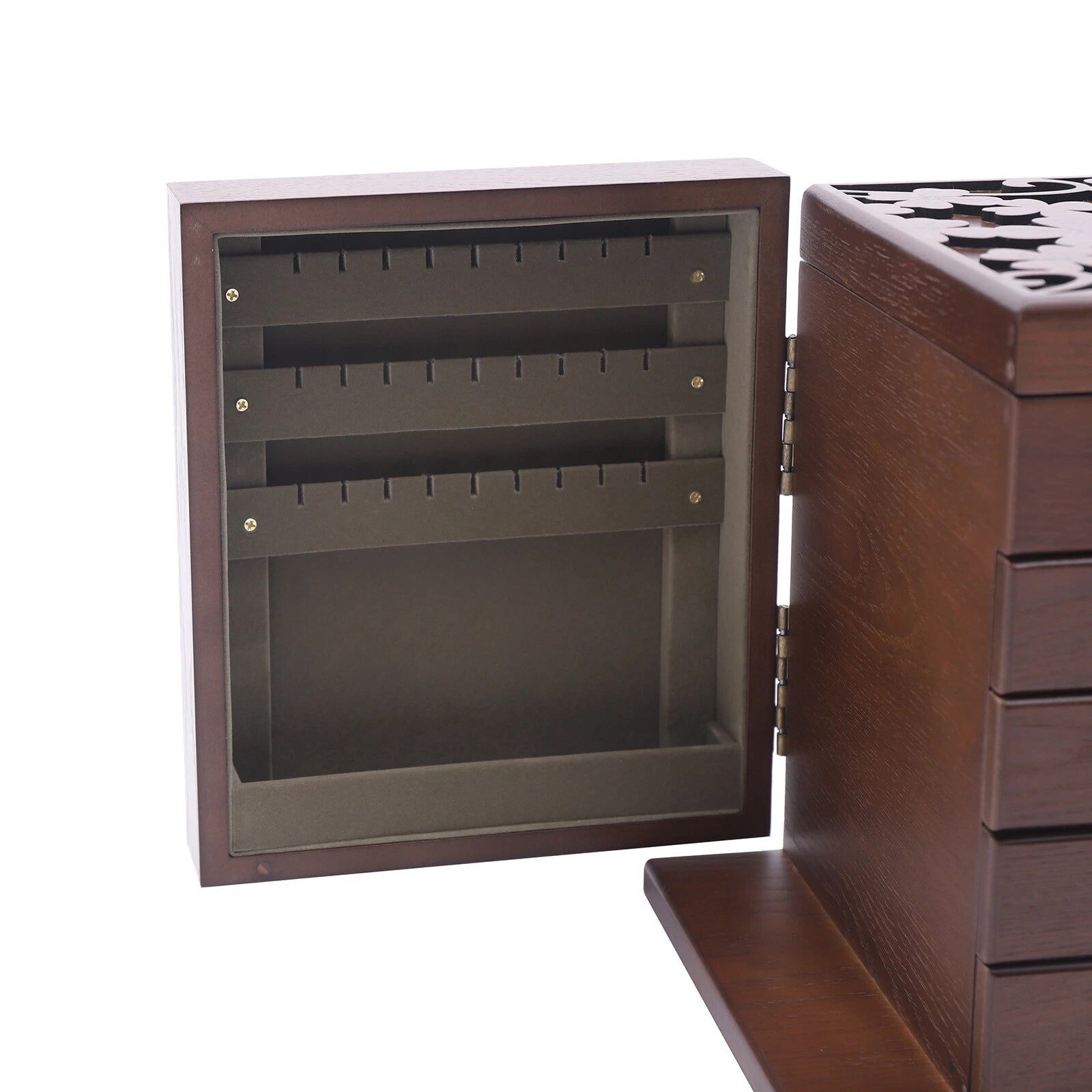 5 Layers Vintage Jewelry Organizer Wooden Storage Box Organizer W/4 Drawers | eBay