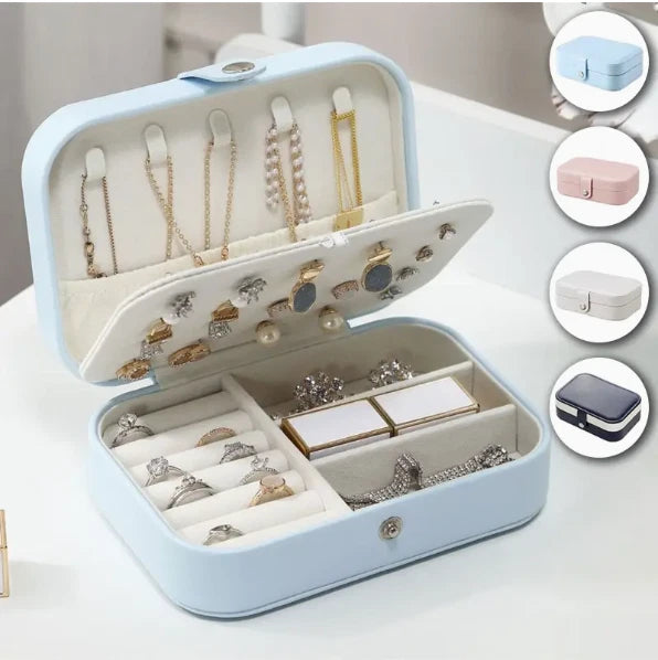 Portable Travel Jewelry Box Organizer Velvet Earring Ring Display Ornaments Case | eBay