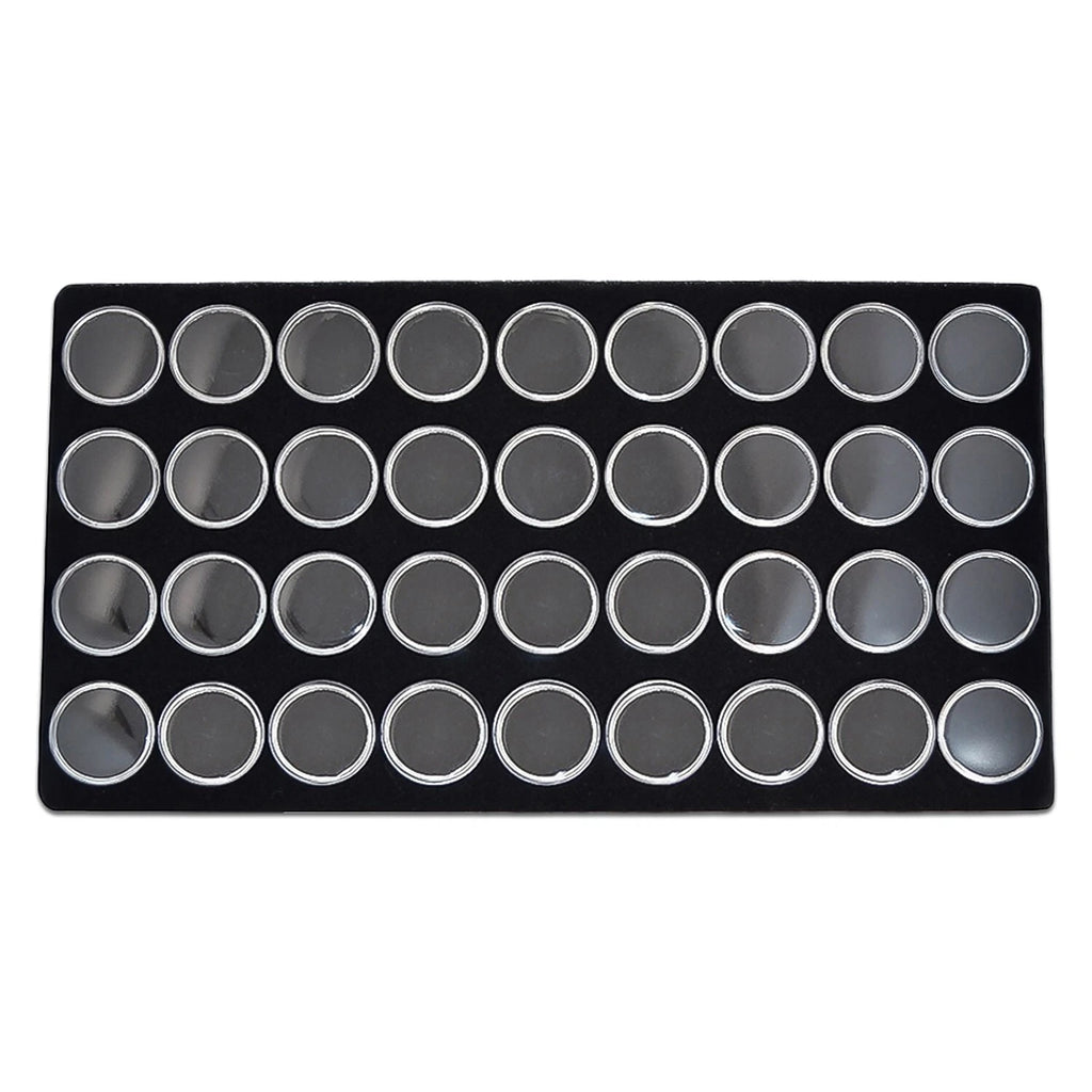 Wooden Jewelry Display Case Organizer Glass Lid & Ring/Jar Insert - Black/Burlap | eBay