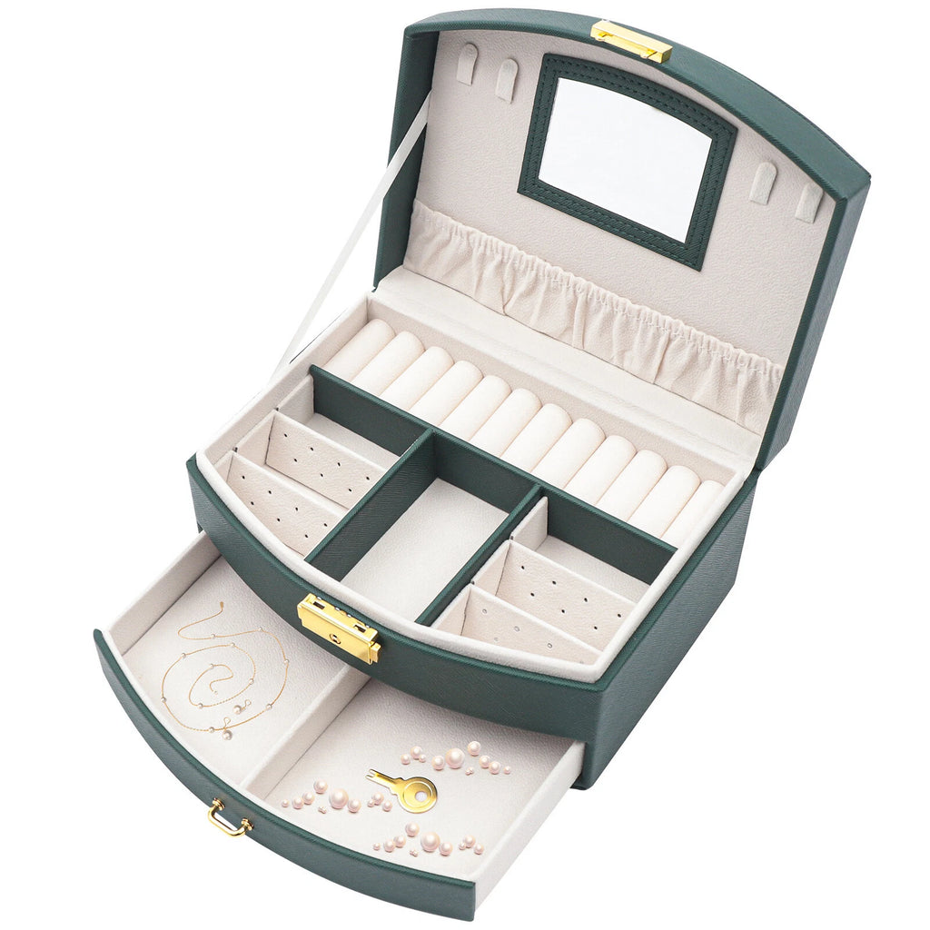 Large Jewelry Storage Case Jewelry Box Organizer for Women Girls w/ 2 Drawers US | eBay